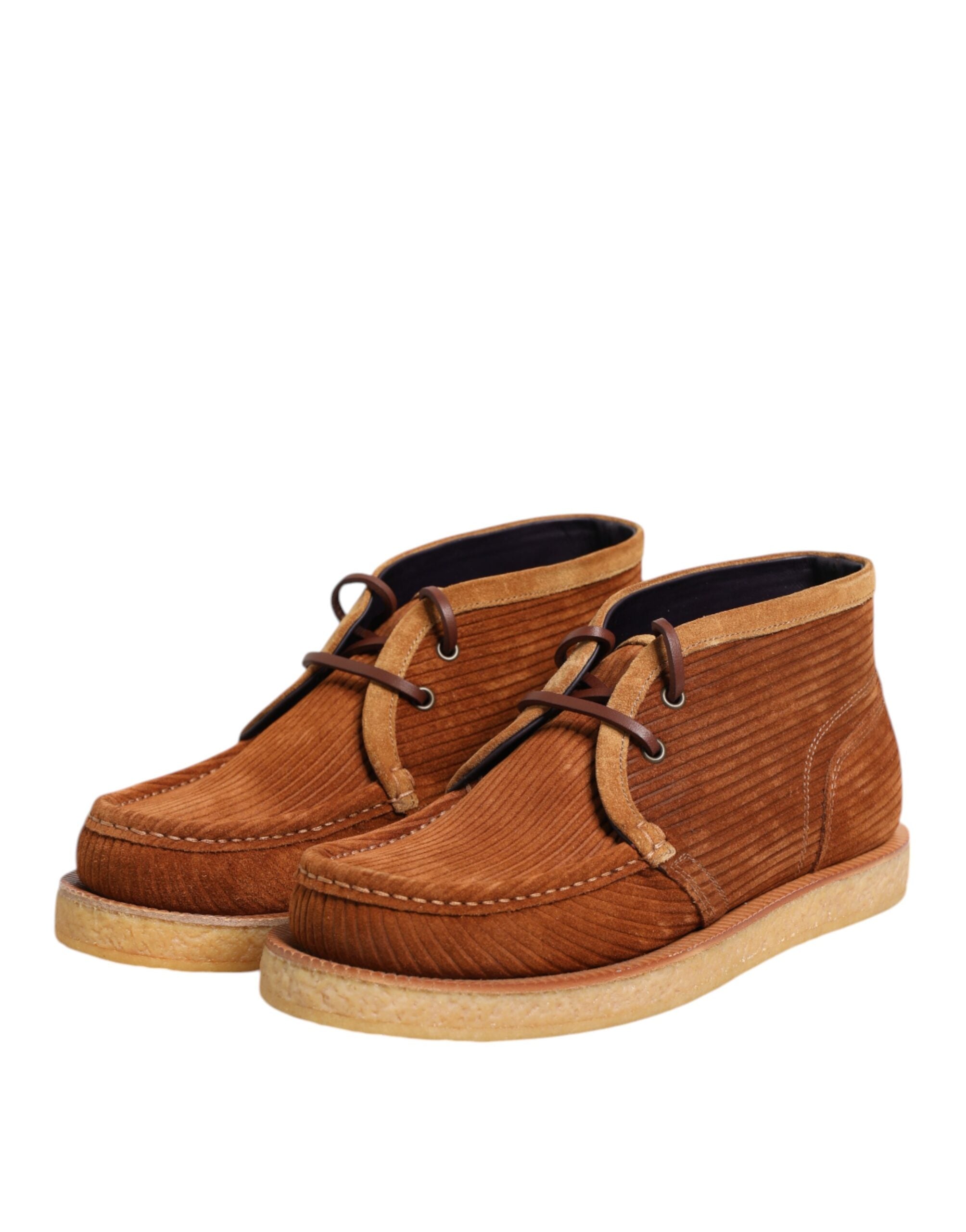 Dolce & Gabbana Brown Suede Nubuck Leather Desert Ankle Boots Men's Shoes