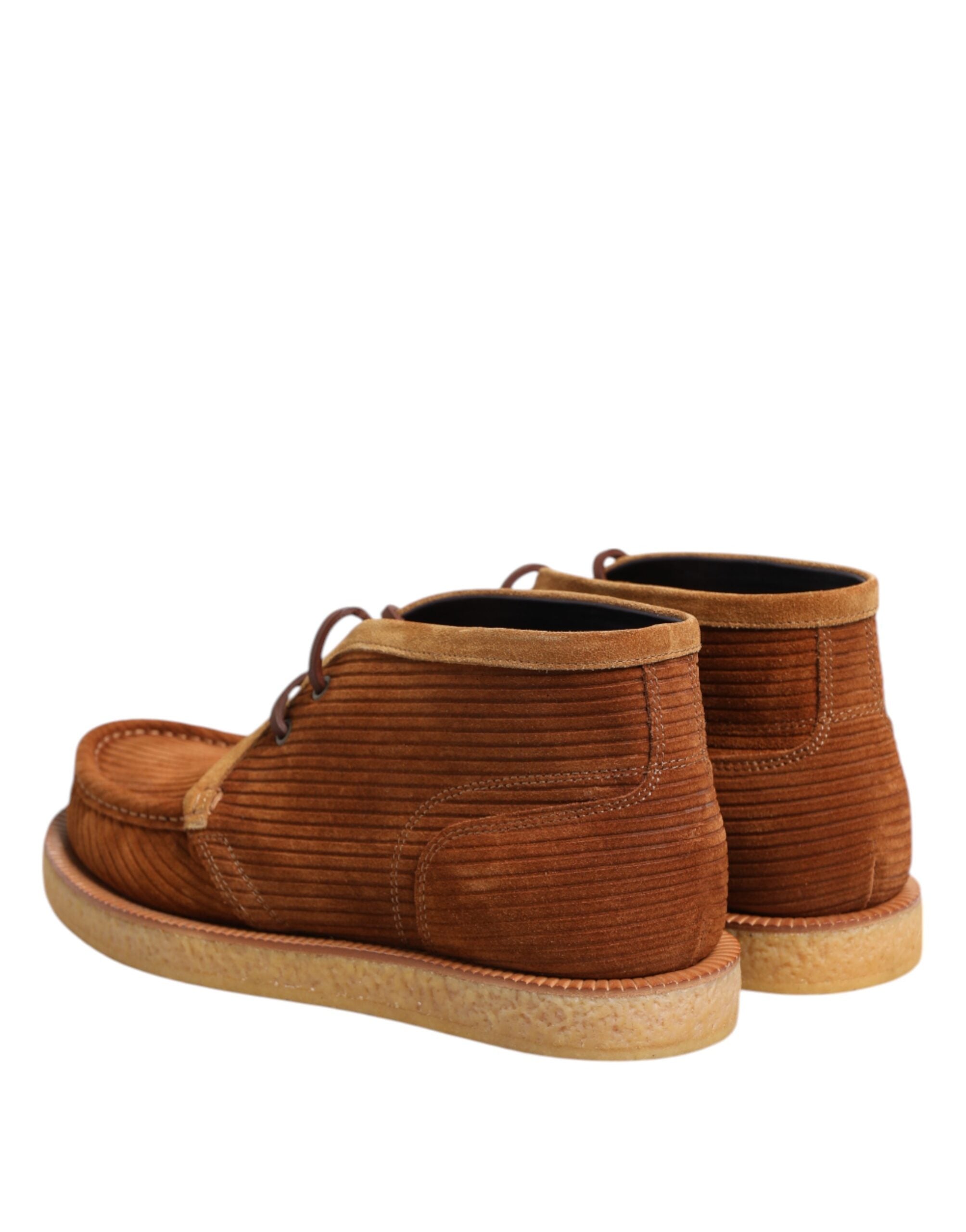 Dolce & Gabbana Brown Suede Nubuck Leather Desert Ankle Boots Men's Shoes