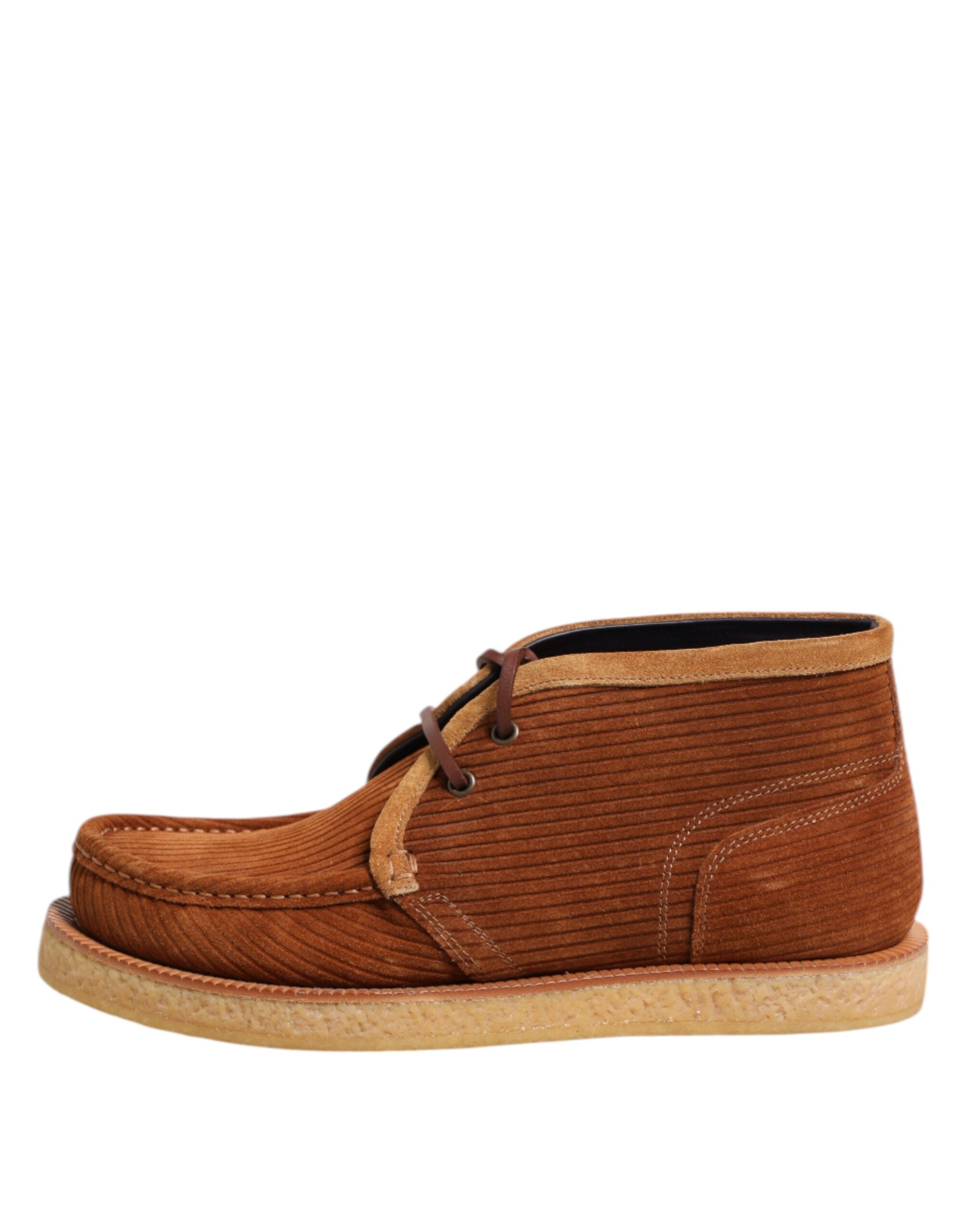 Dolce & Gabbana Brown Suede Nubuck Leather Desert Ankle Boots Men's Shoes