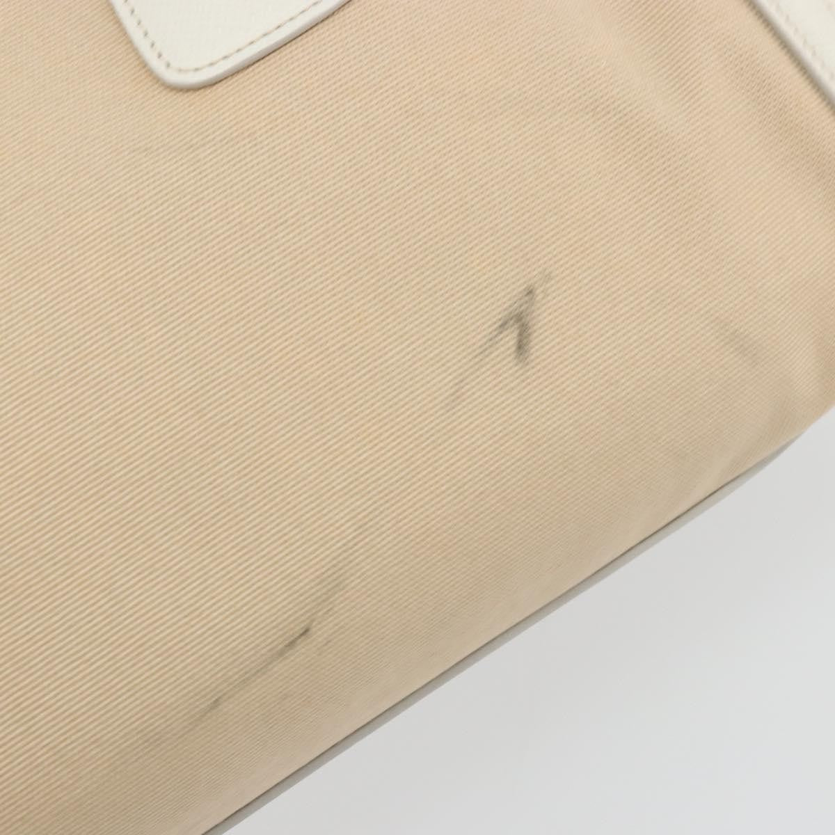 Prada Cuir Frame Convertible Canvas And Saffiano Leather Beige Canvas Tote Bag Bag (Pre-Owned)