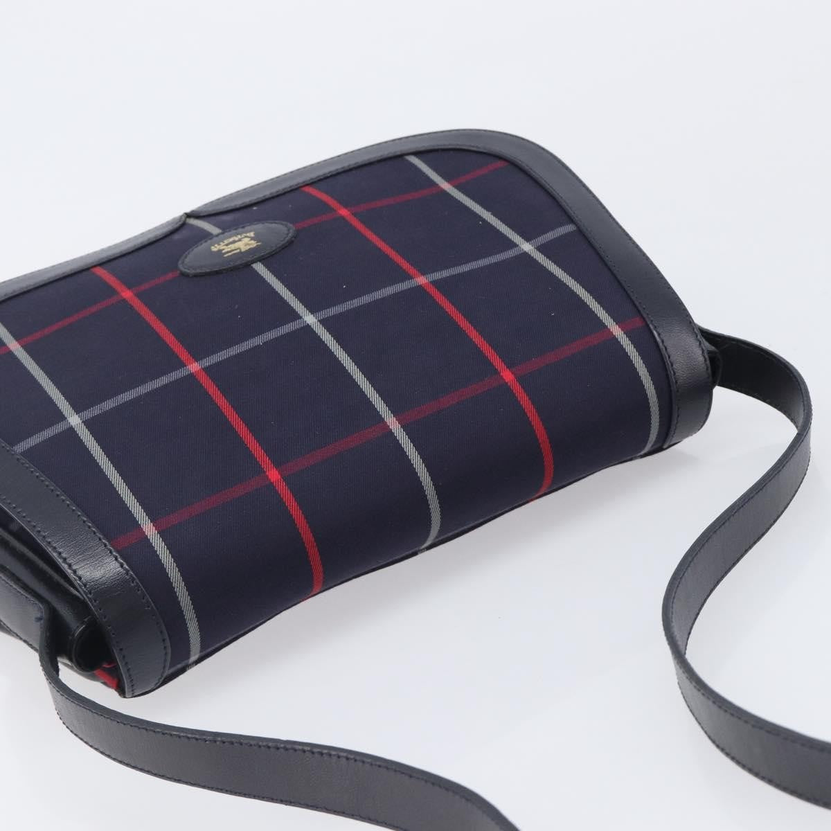 Burberry Nova Check Shoulder Bag Canvas Navy Canvas Shoulder Bag Bag (Pre-Owned)