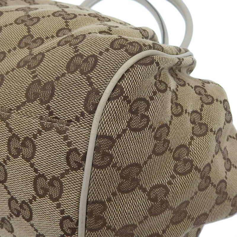Gucci Gg Canvas Beige Canvas Handbag (Pre-Owned)