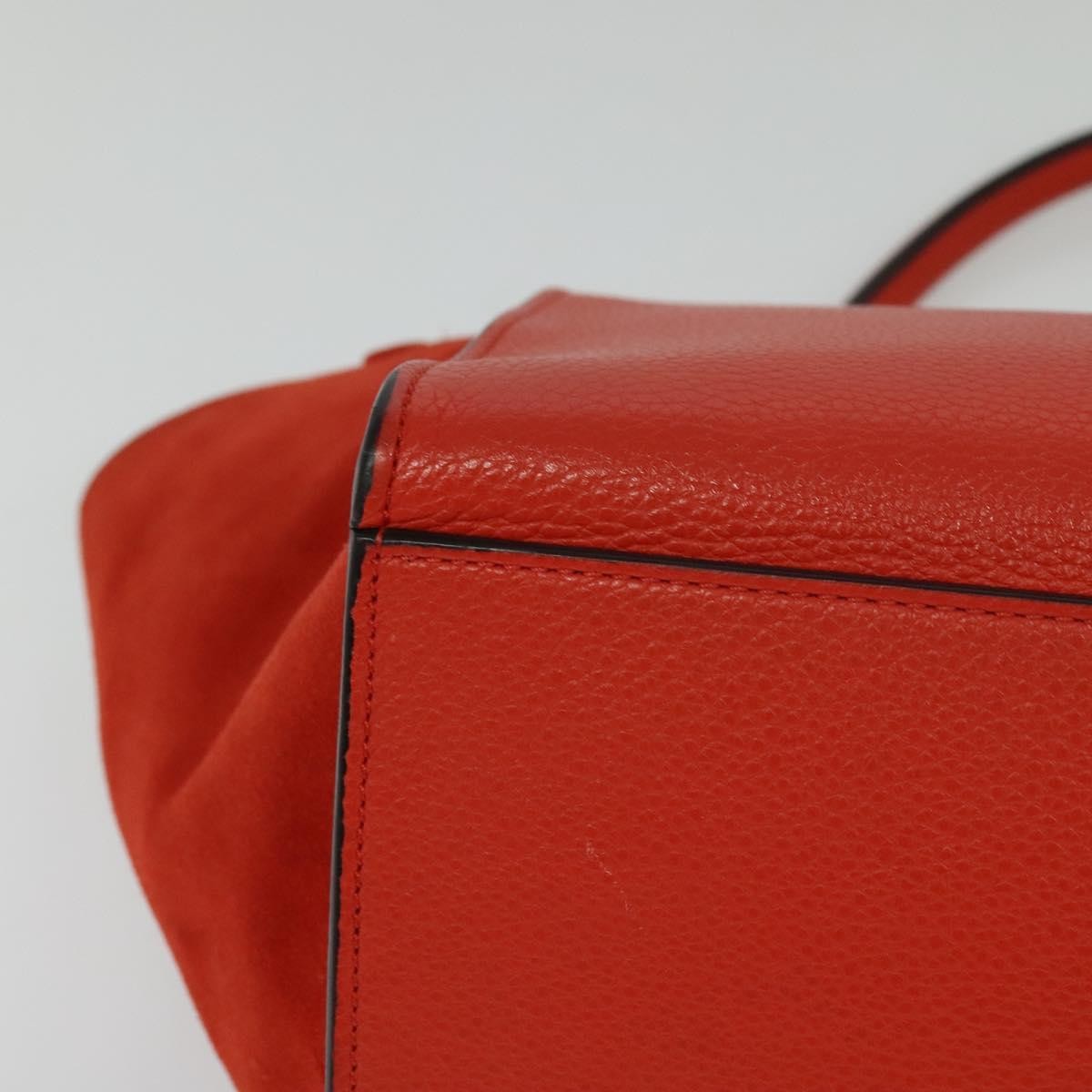 Celine Trapeze Leather With Suede Red Leather Handbag (Pre-Owned)