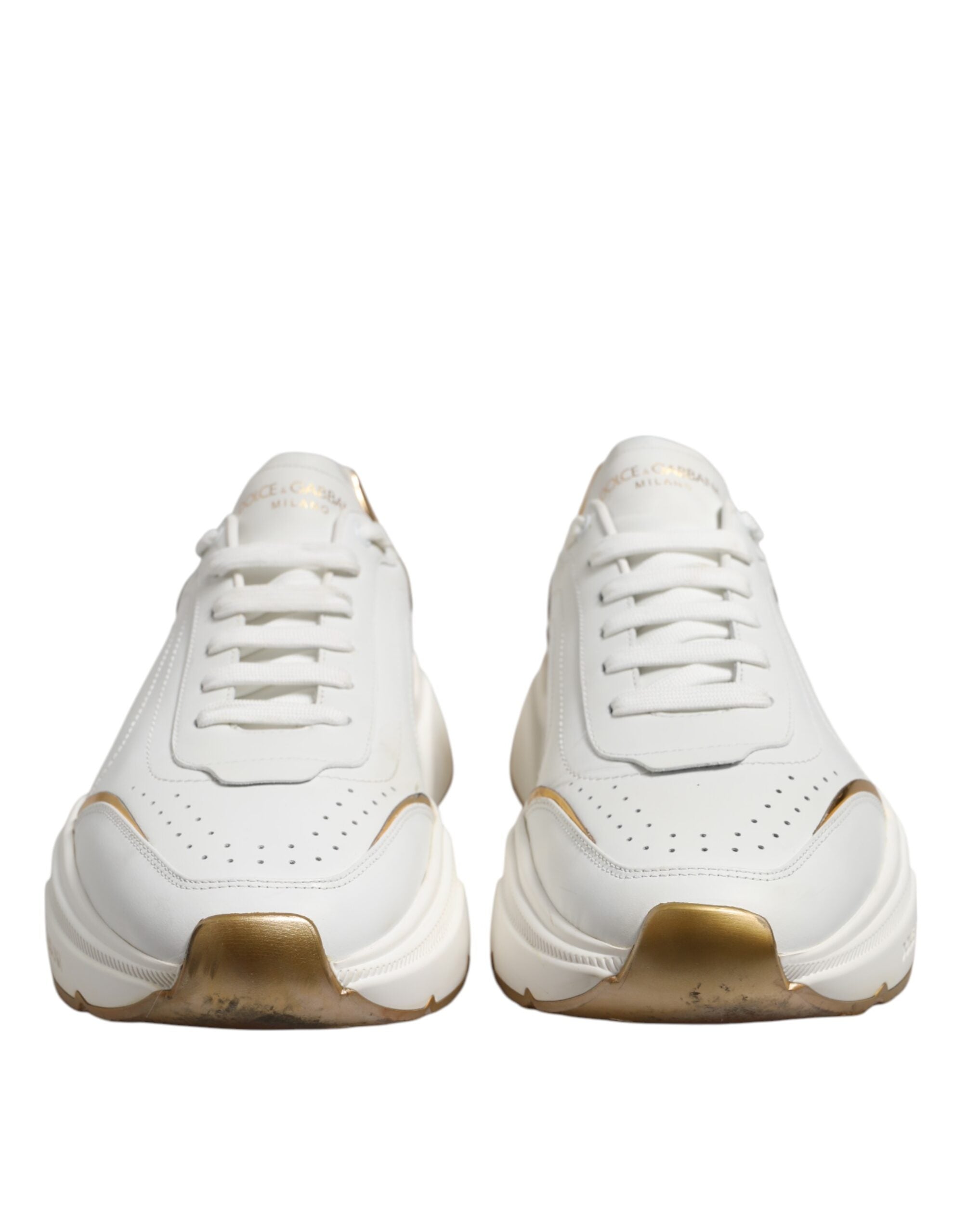 Dolce & Gabbana White Daymaster Leather Low Top Sneakers Men's Shoes (Pre-Owned)