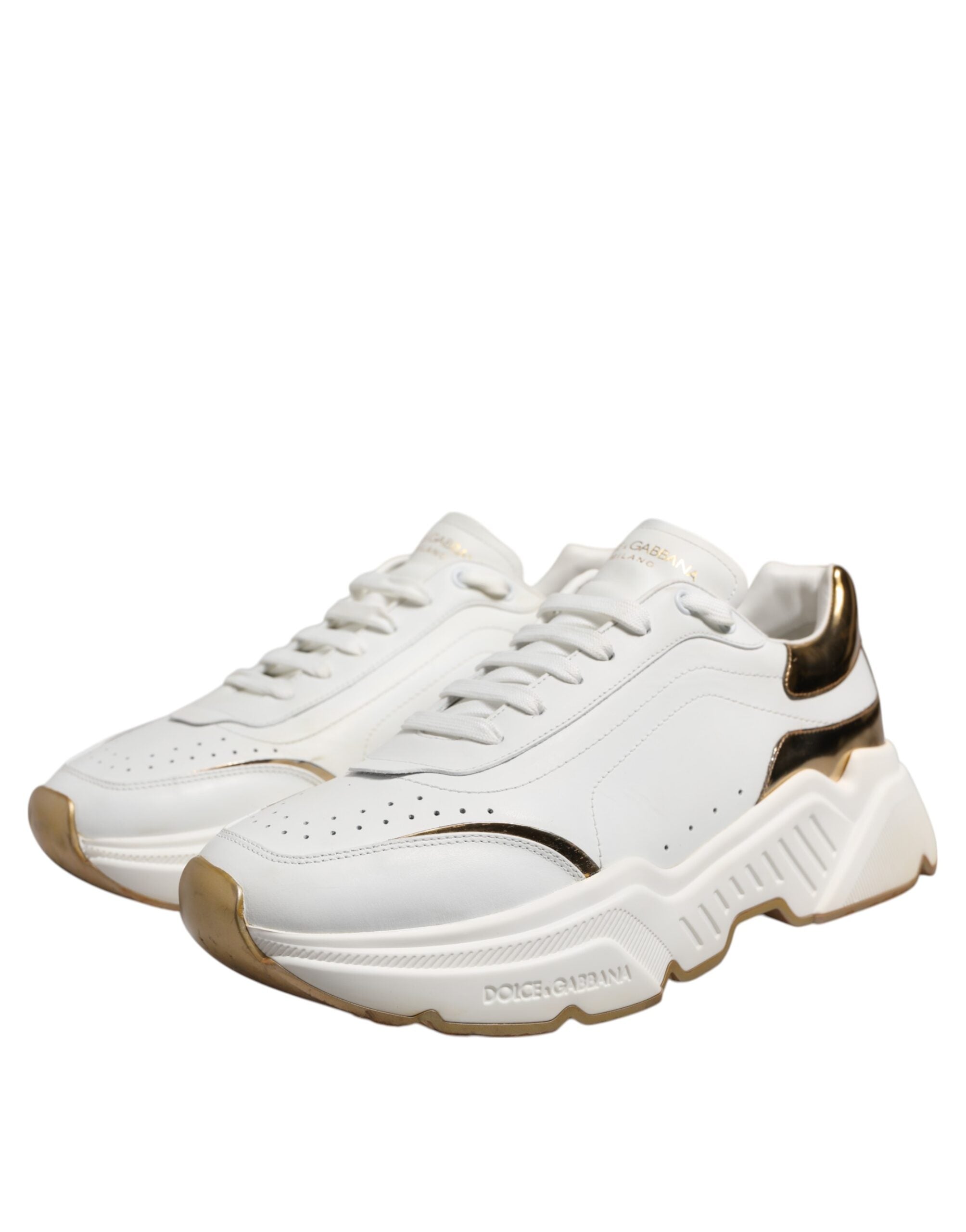 Dolce & Gabbana White Daymaster Leather Low Top Sneakers Men's Shoes (Pre-Owned)