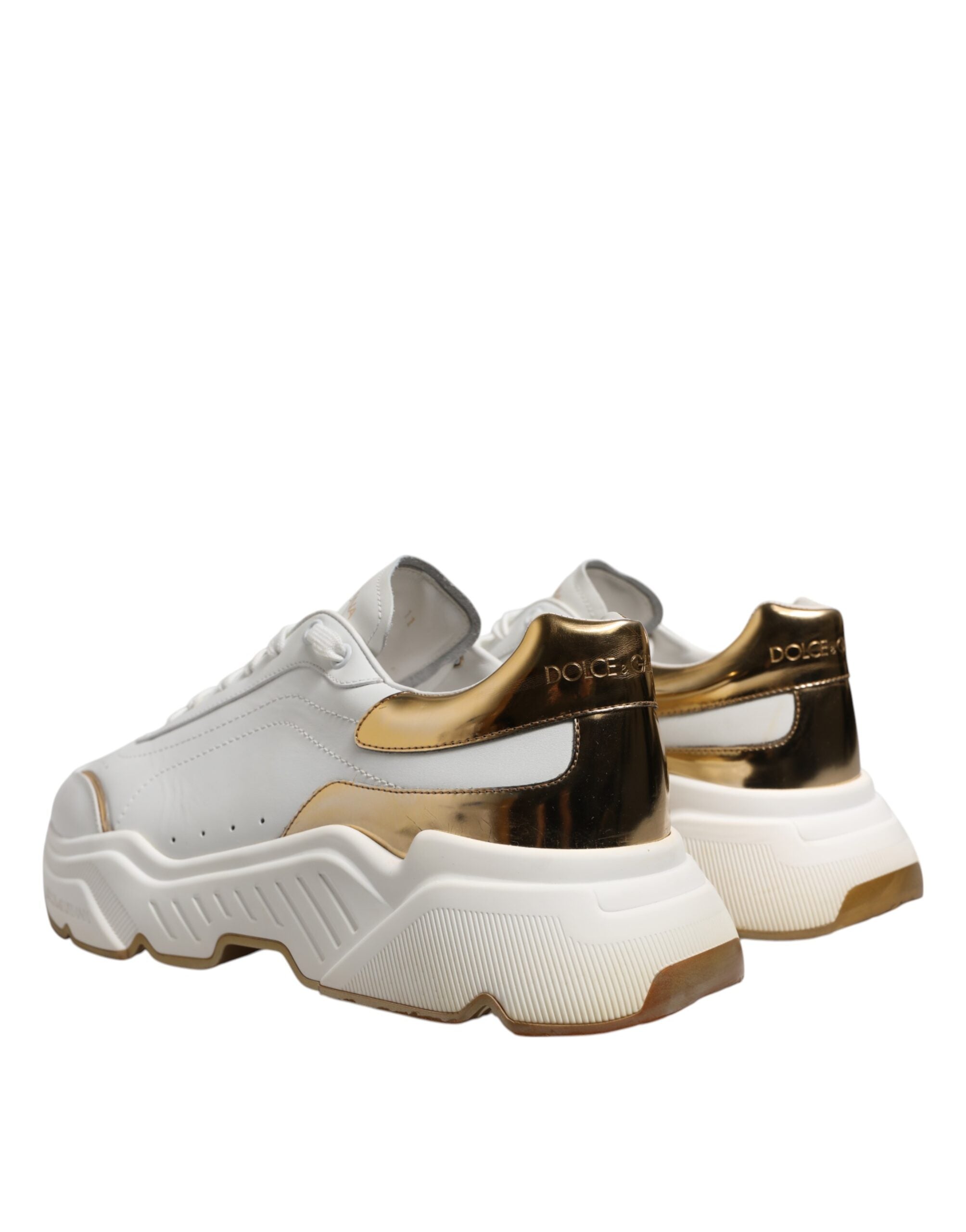 Dolce & Gabbana White Daymaster Leather Low Top Sneakers Men's Shoes (Pre-Owned)