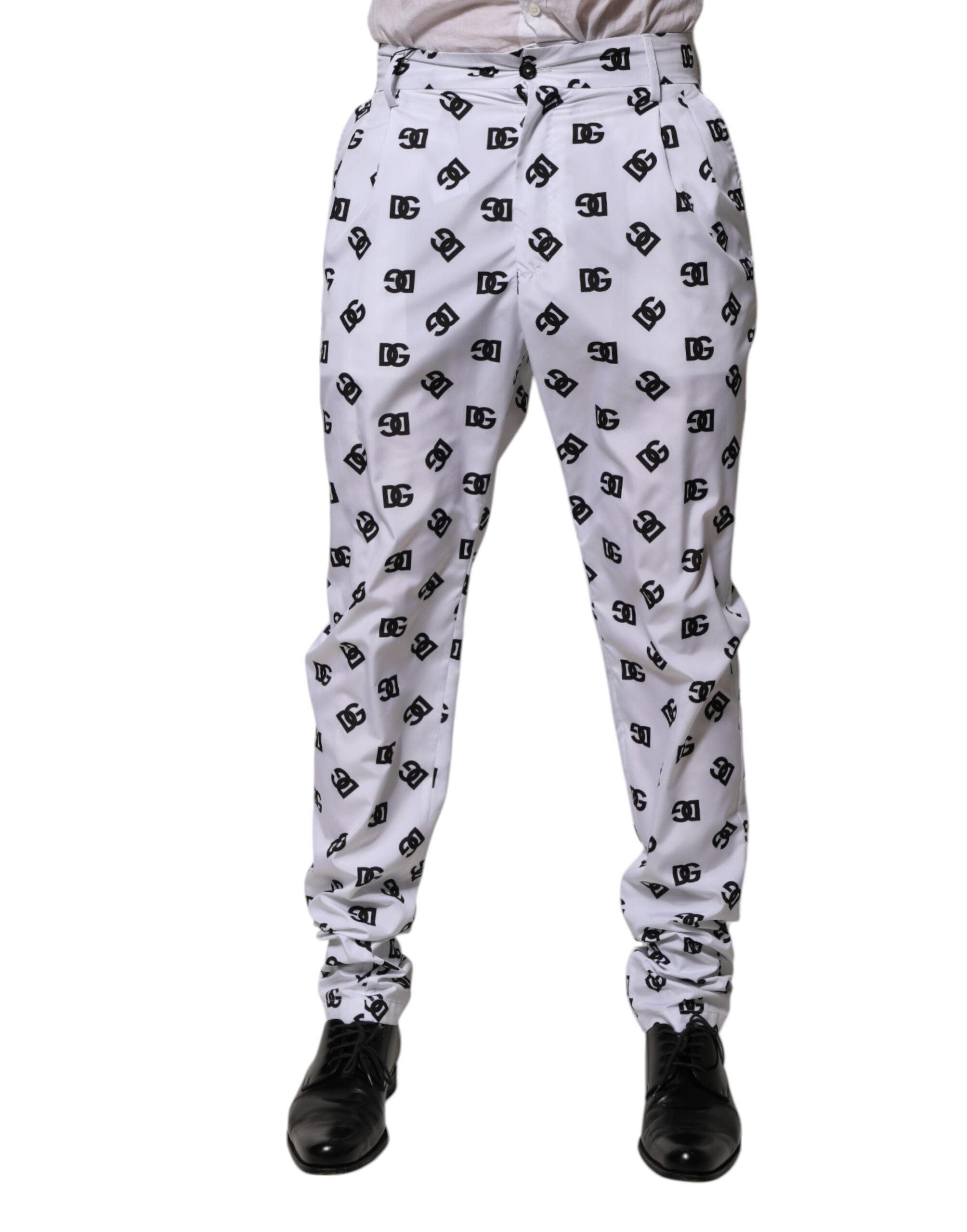 Dolce & Gabbana White Logo Cotton Skinny Denim Trouser Men's Pants