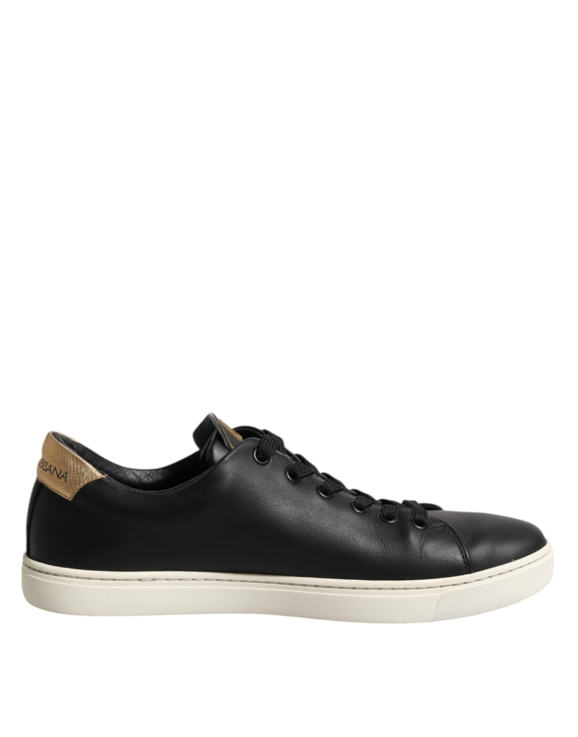 Dolce & Gabbana Black Leather Sacred Heart Sneakers Women's Shoes (Pre-Owned)