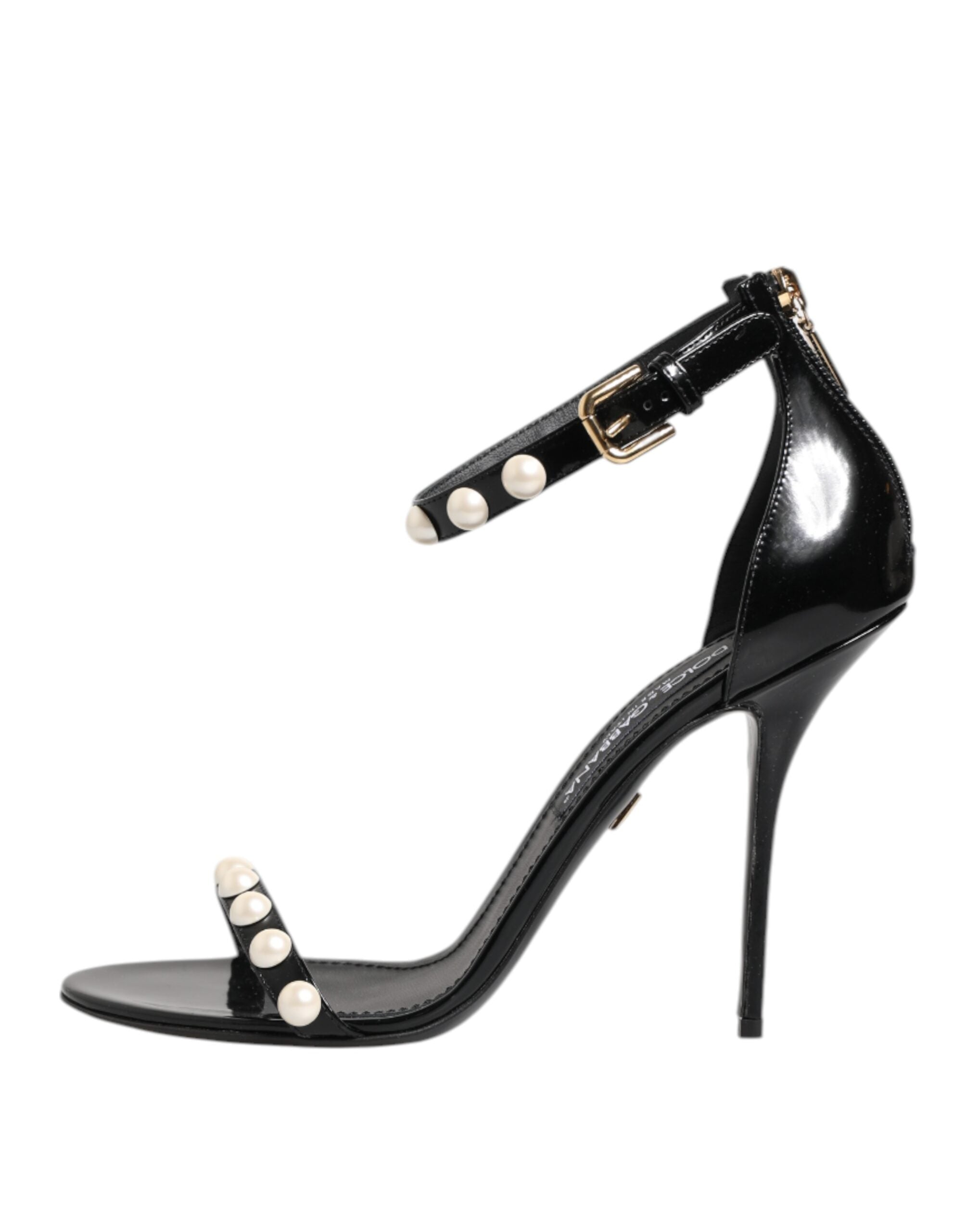 Dolce & Gabbana Black KEIRA Pearl Embellished Sandals Women's Shoes