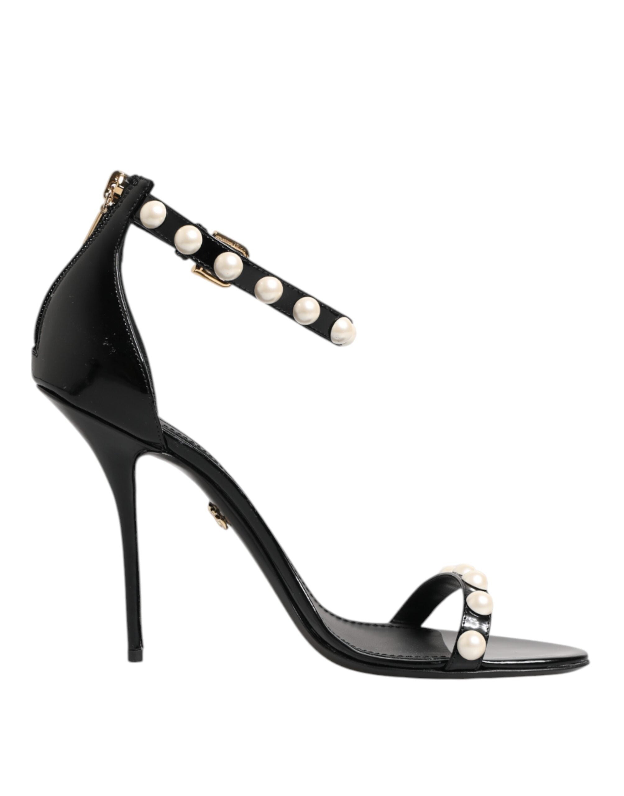 Dolce & Gabbana Black KEIRA Pearl Embellished Sandals Women's Shoes