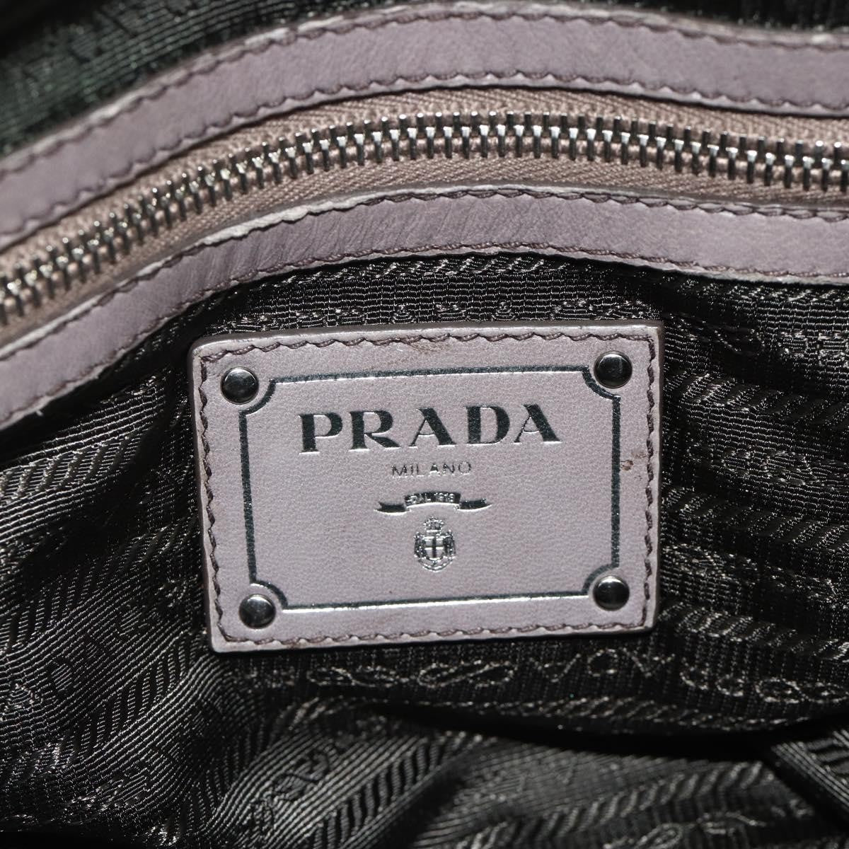 Prada Gaufre Convertible Satchel Nappa Leather Gray Leather Handbag (Pre-Owned)