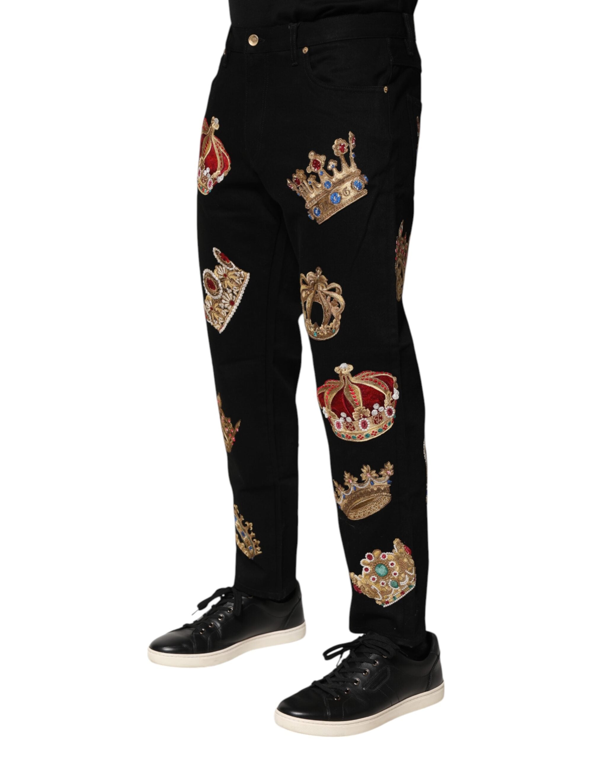 Dolce & Gabbana Black Baroque Royal Men Dress Trouser Men's Pants