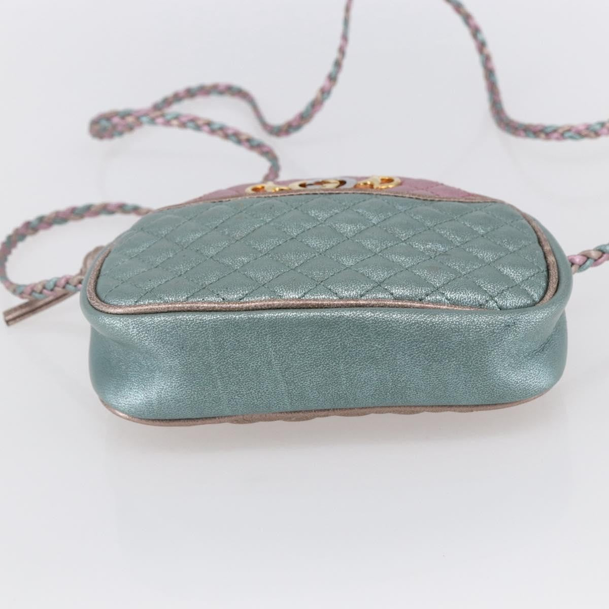 Gucci Trapuntata Camera Lambskin Blue Leather Shoulder Bag Bag (Pre-Owned)
