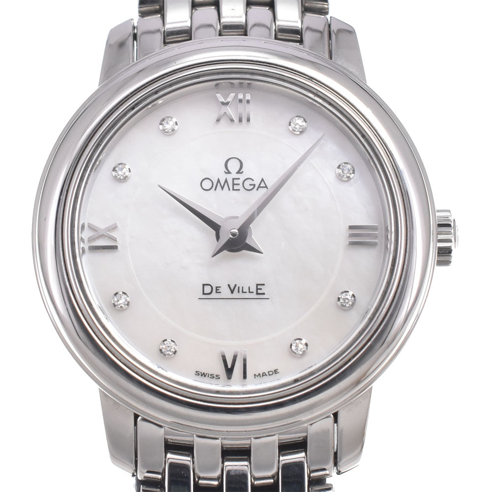 Omega De Ville Prestige Quartz Stainless Steel With Mother Of Pearl Watch (Pre-Owned)