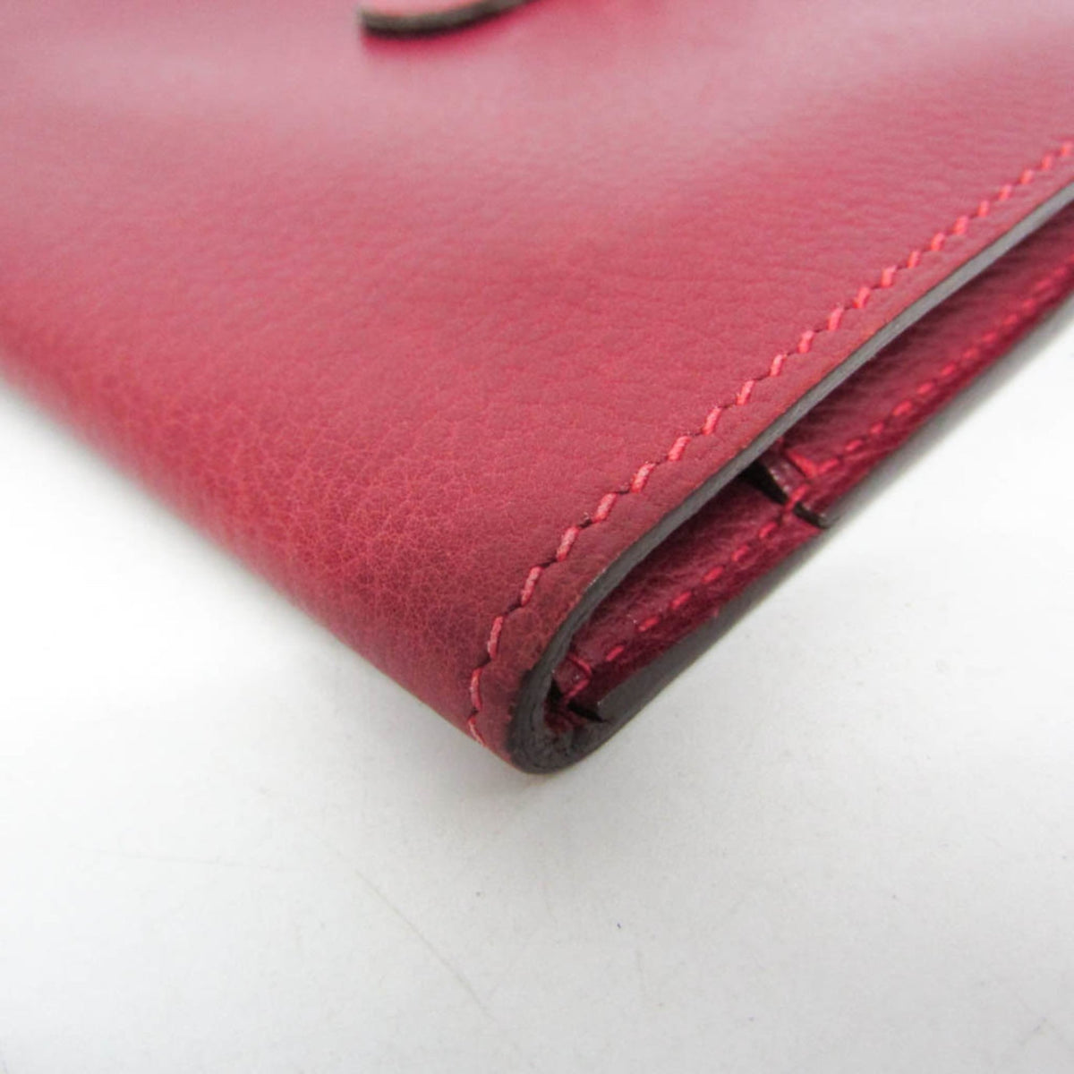 Hermes Dogon Compact Leather Red Leather Wallets Accessory (Pre-Owned)