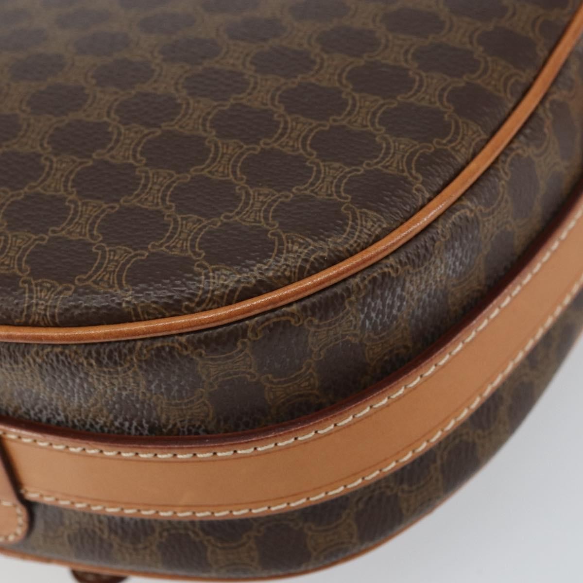 Celine Vintage Macadam Canvas And Leather Brown Canvas Shoulder Bag Bag (Pre-Owned)