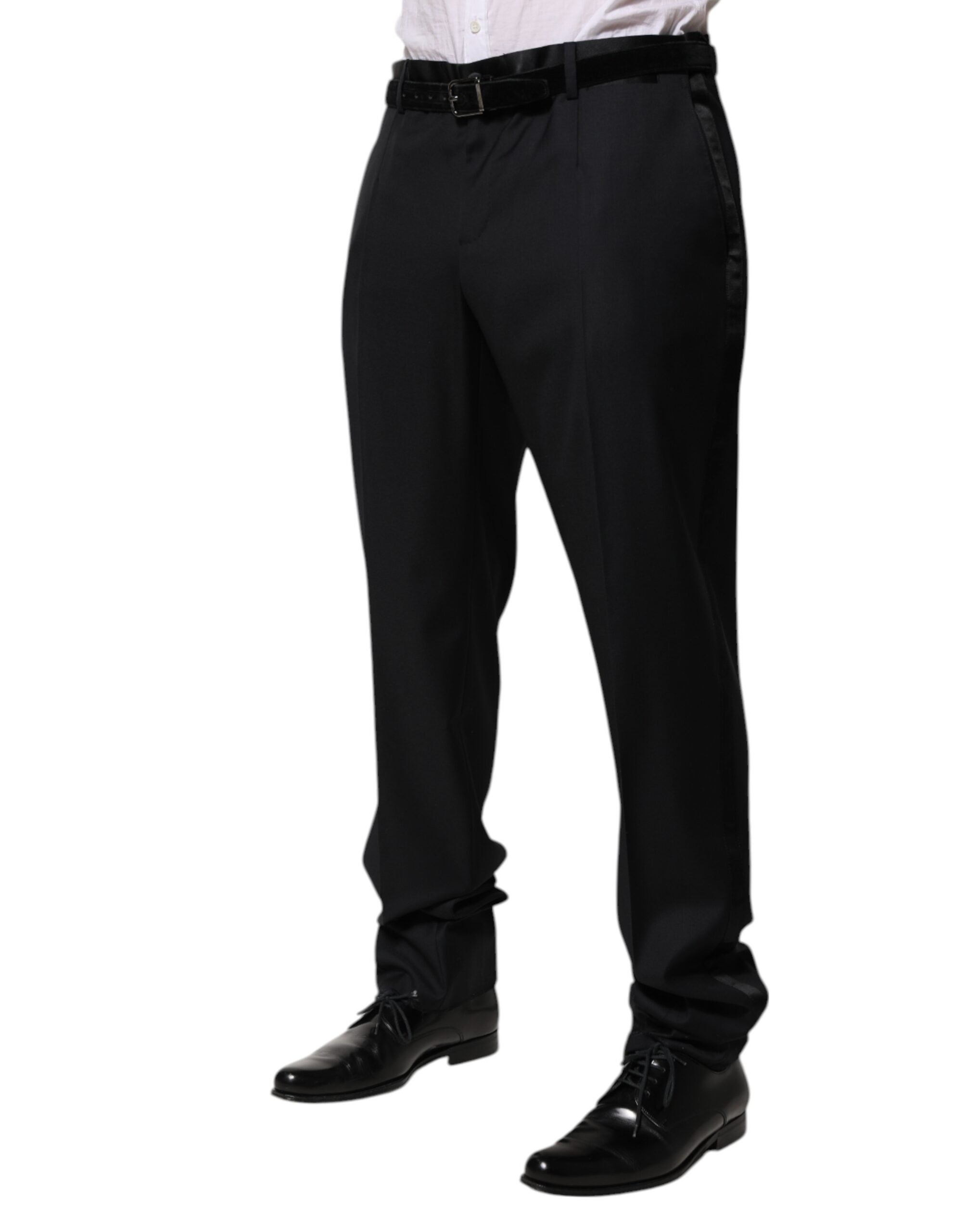 Dolce & Gabbana Black Wool Men Formal Dress Trouser Men's Pants