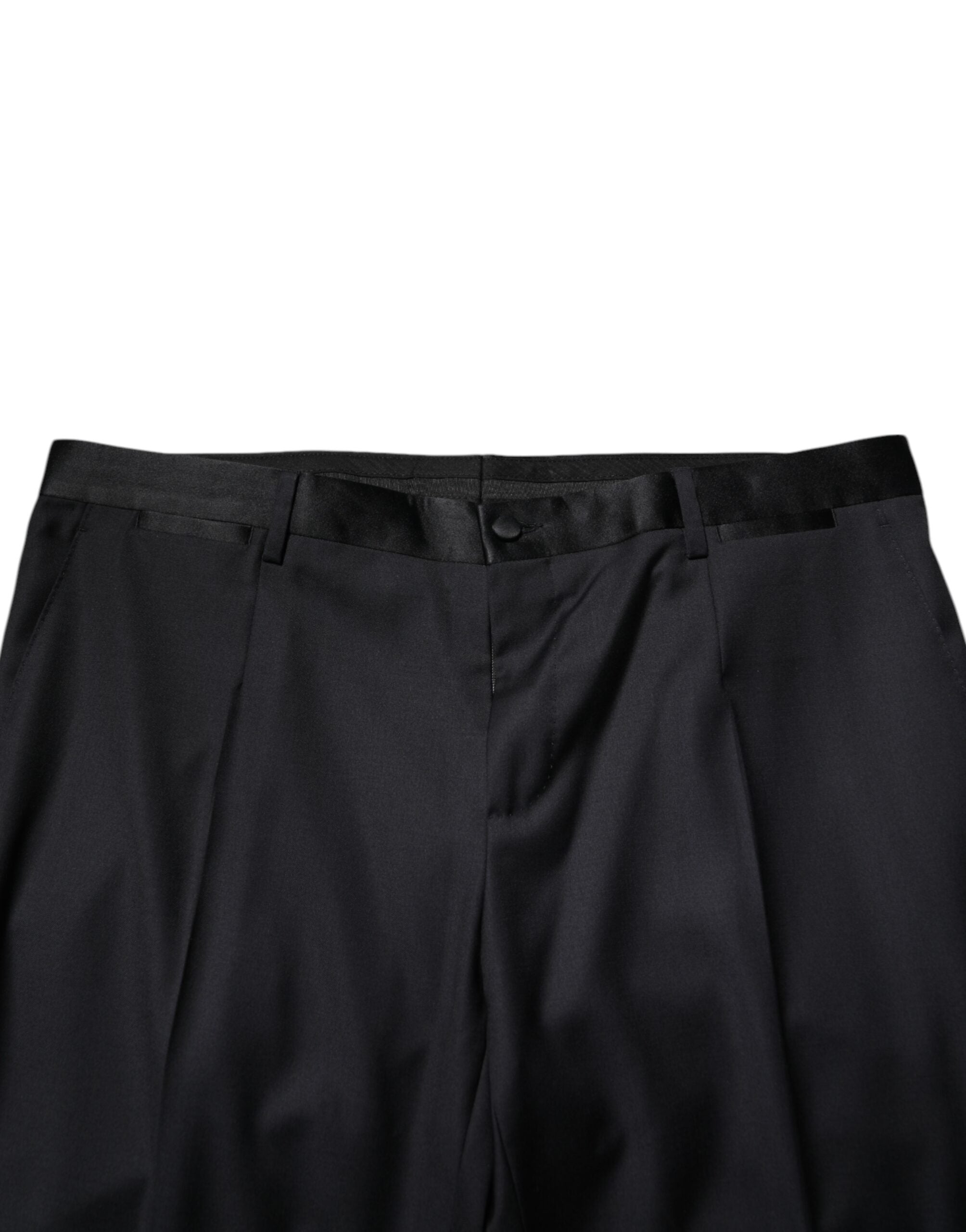 Dolce & Gabbana Black Wool Men Formal Dress Trouser Men's Pants