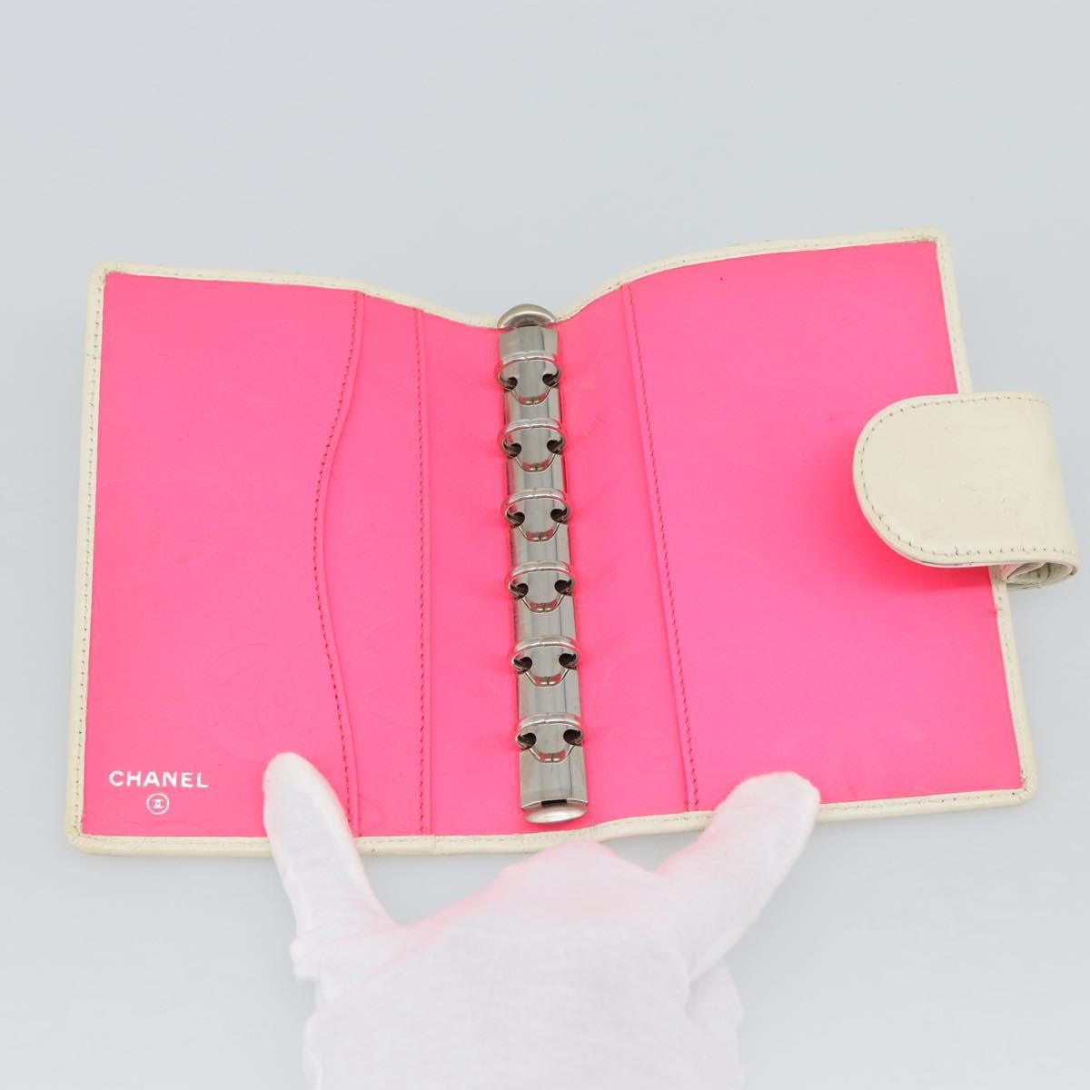 Chanel Cambon Zipped Pocket Quilted Lambskin White Leather Wallets Accessory (Pre-Owned)