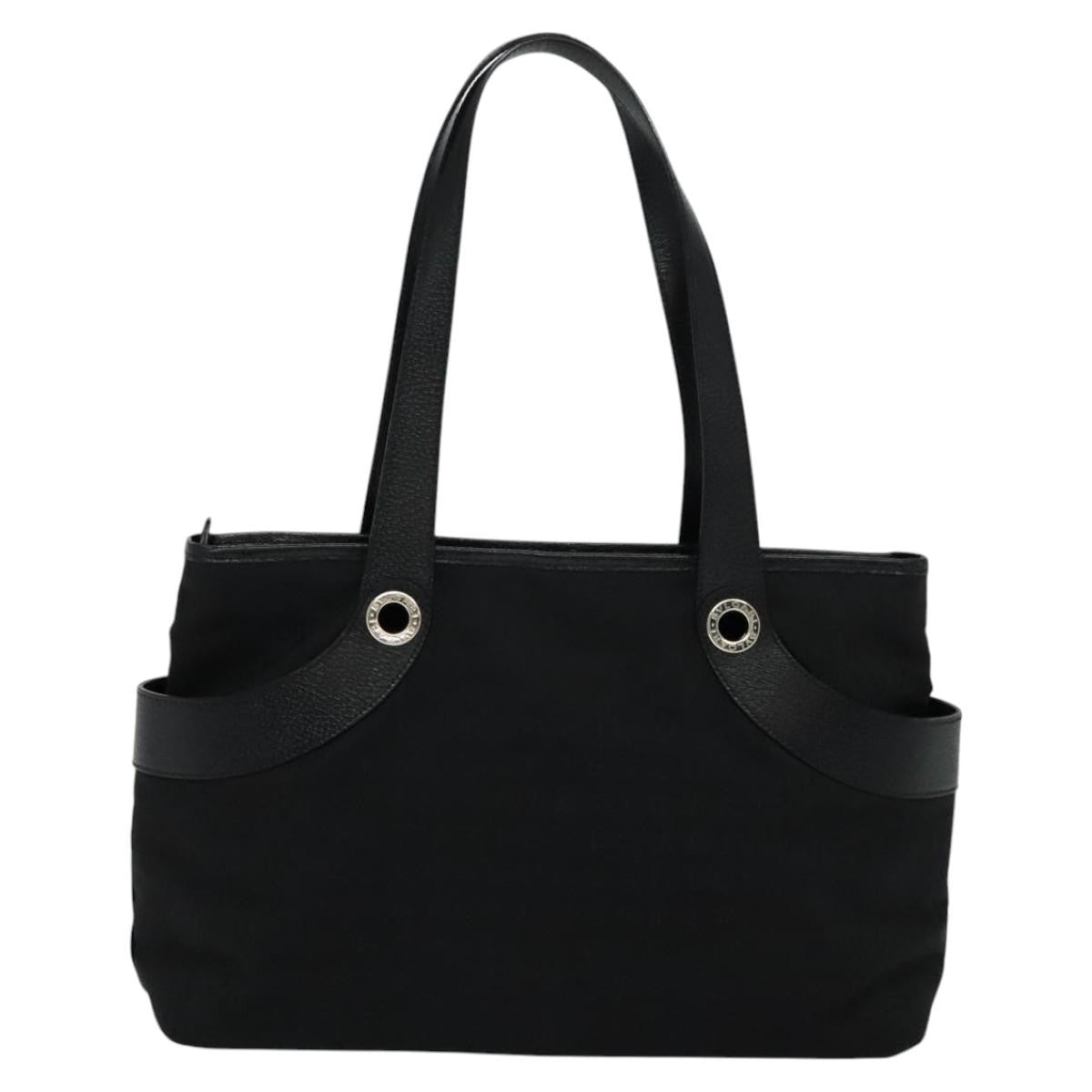 Bvlgari Logomania Canvas Black Canvas Shoulder Bag Bag (Pre-Owned)