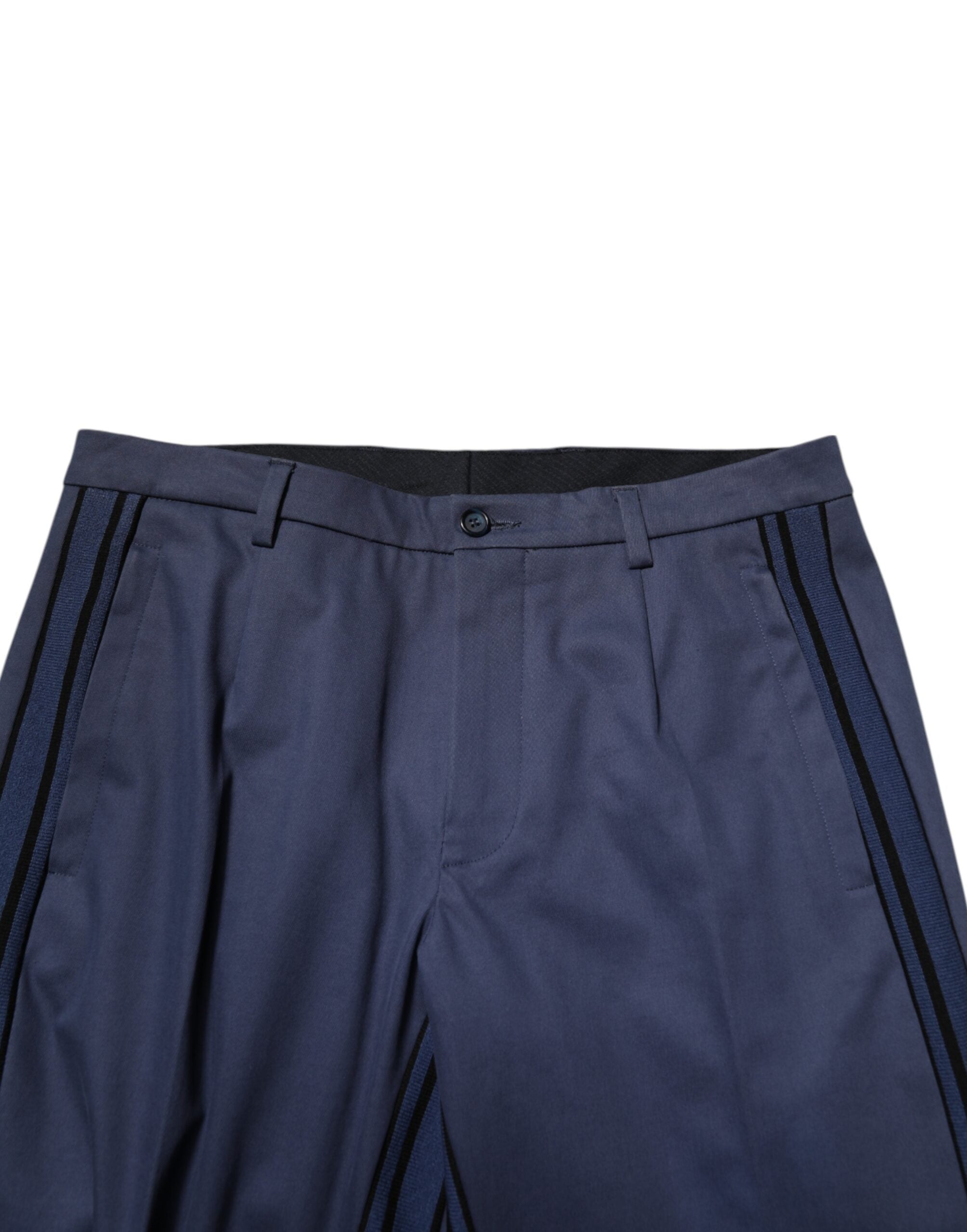 Dolce & Gabbana Blue Cotton Tapered Men Formal Trousers Men's Pants
