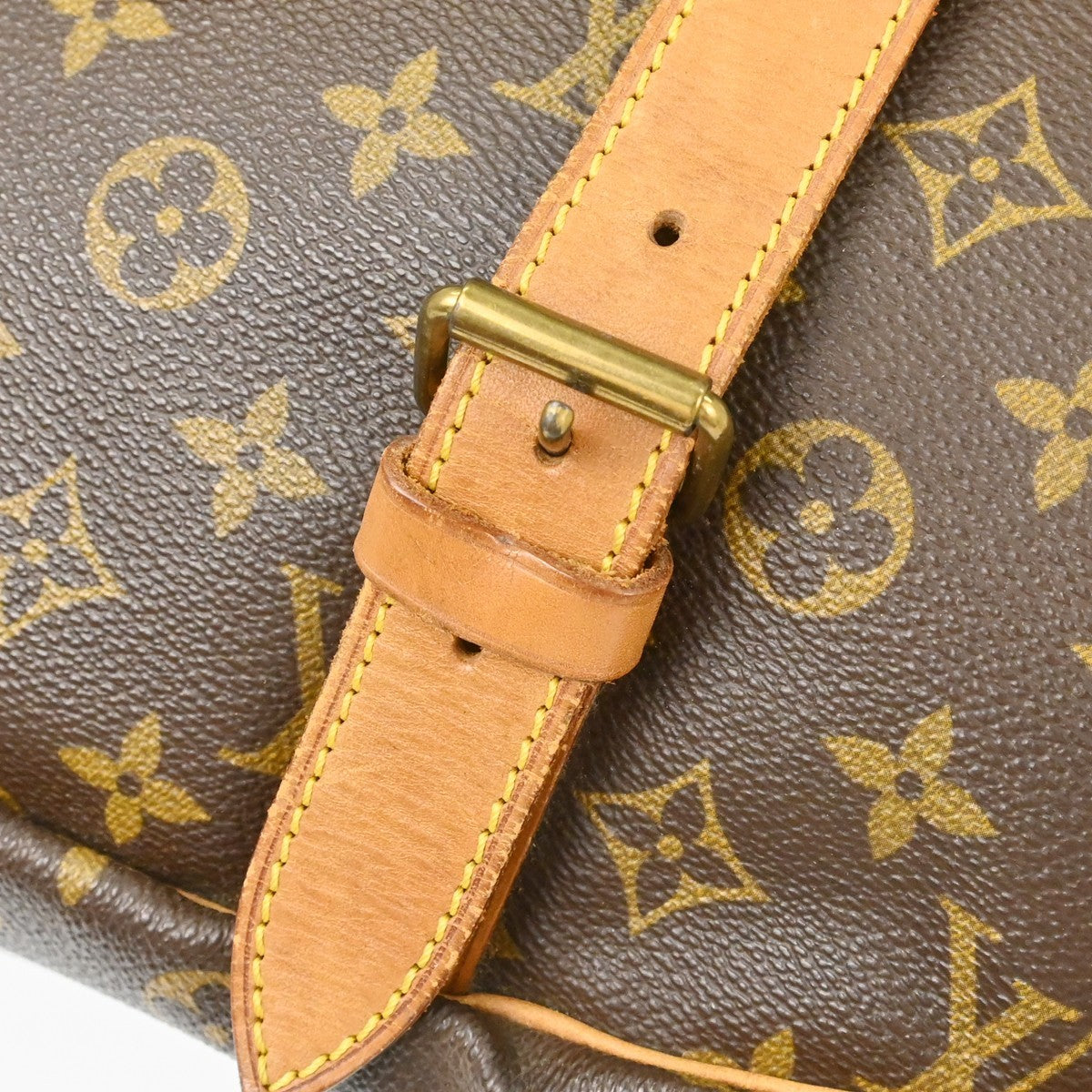 Louis Vuitton Saumur Monogram Canvas Brown Canvas Shoulder Bag Bag (Pre-Owned)