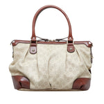Gucci Diamante Beige Canvas Handbag (Pre-Owned)