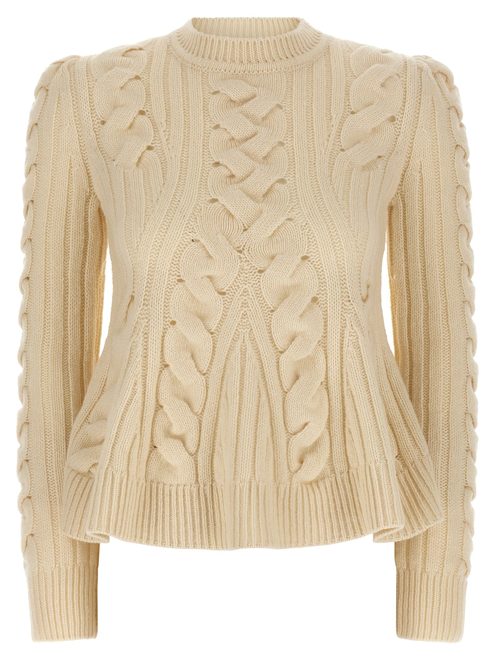 Alexander Mcqueen Women's Peplum Cable Sweater