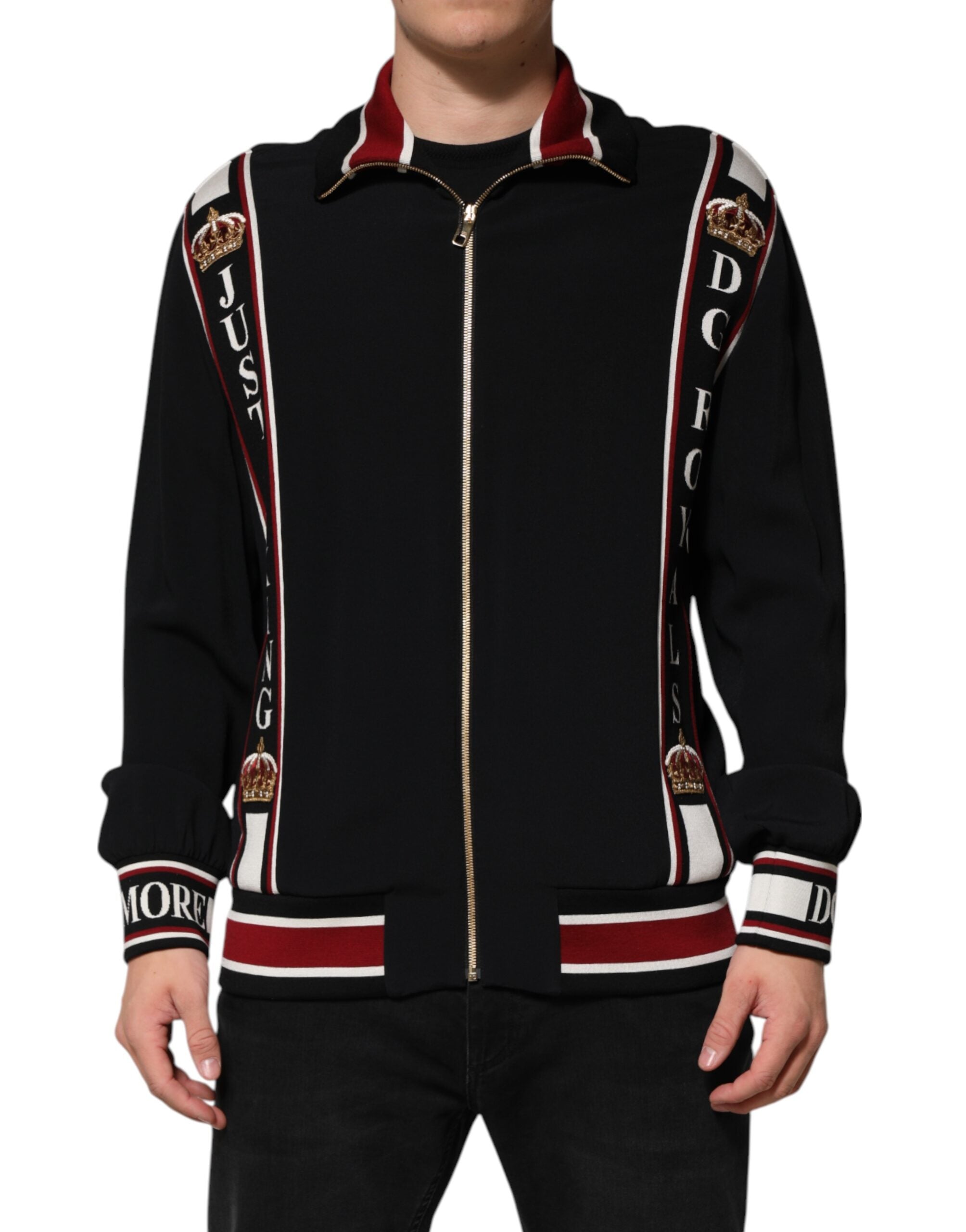 Dolce & Gabbana Black DG King Full Zip Sweatshirt  Men's Sweater