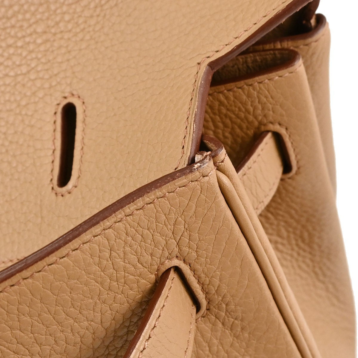 Hermes Birkin Brown Togo With Palladium Hardware Camel Leather Handbag (Pre-Owned)