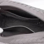 Bottega Veneta Intrecciato Grey Leather Clutch Bag (Pre-Owned)