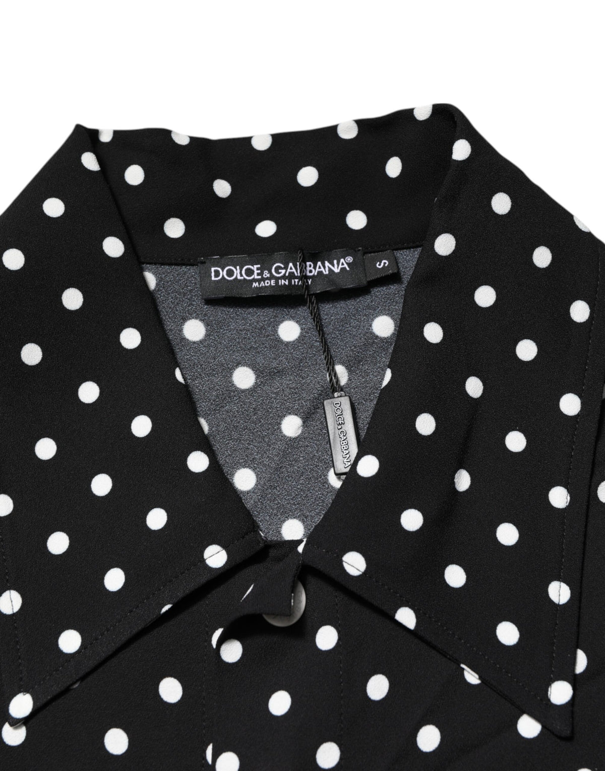 Dolce & Gabbana Black Polka Dot Short Sleeves Collared Polo Men's T-shirt