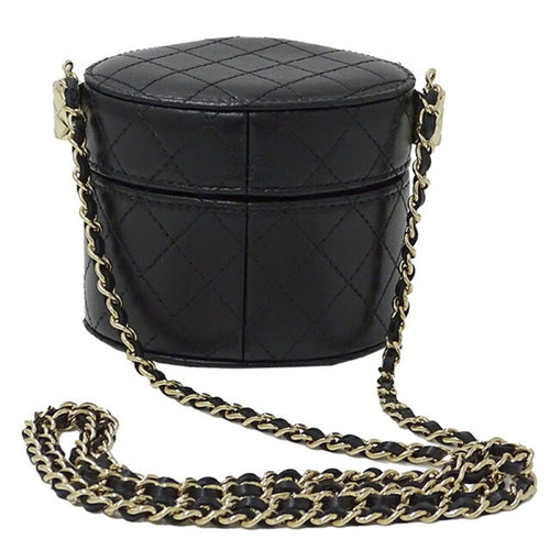 Chanel Vanity Black Suede Clutch Bag (Pre-Owned)