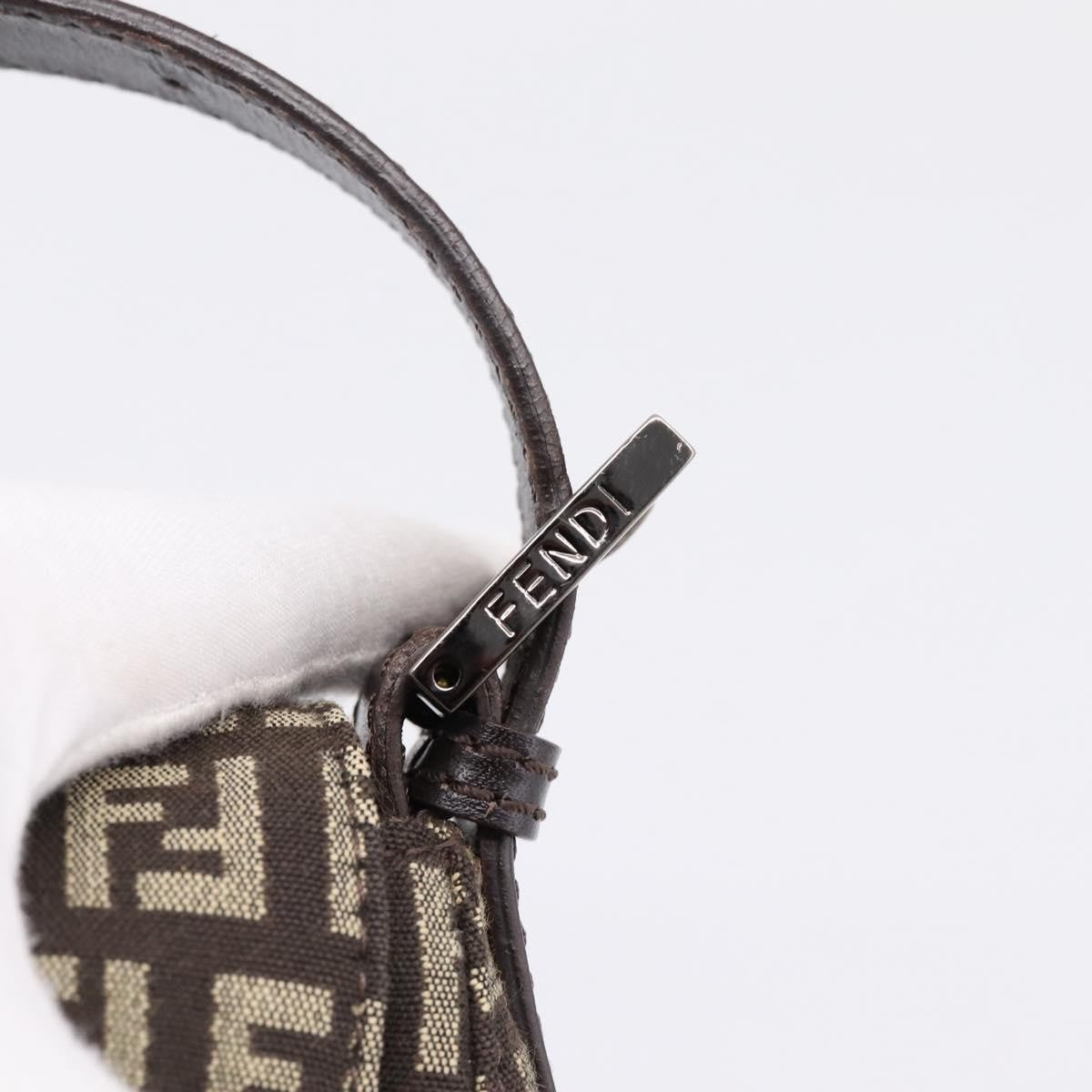 Fendi Mamma Baguette Zucchino Canvas Brown Canvas Shoulder Bag Bag (Pre-Owned)