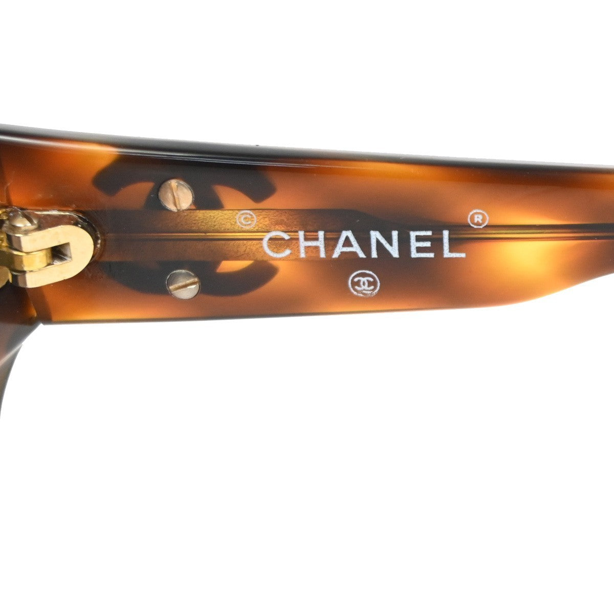 Chanel Logo Cc Plastic Brown Plastic Sunglasse Accessory (Pre-Owned)