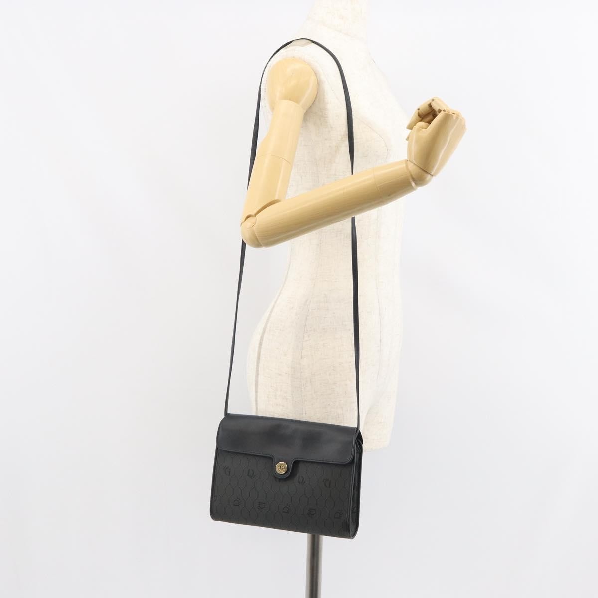 Christian Dior Vintage Honeycomb Flap Coated Canvas Black Pvc Shoulder Bag Bag (Pre-Owned)