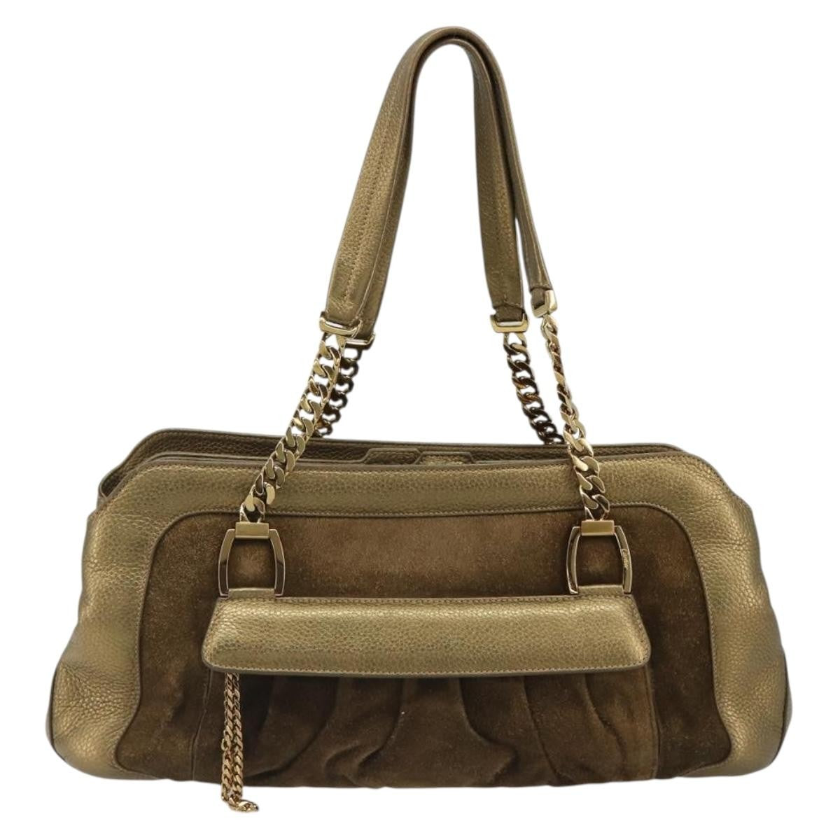 Cartier Chain Ladonia Shoulder Leather Gold Suede Tote Bag Bag (Pre-Owned)