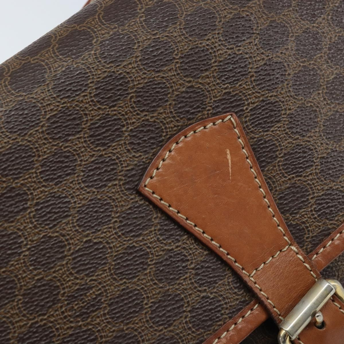 Celine Vintage Macadam Canvas And Leather Brown Pvc Shoulder Bag Bag (Pre-Owned)
