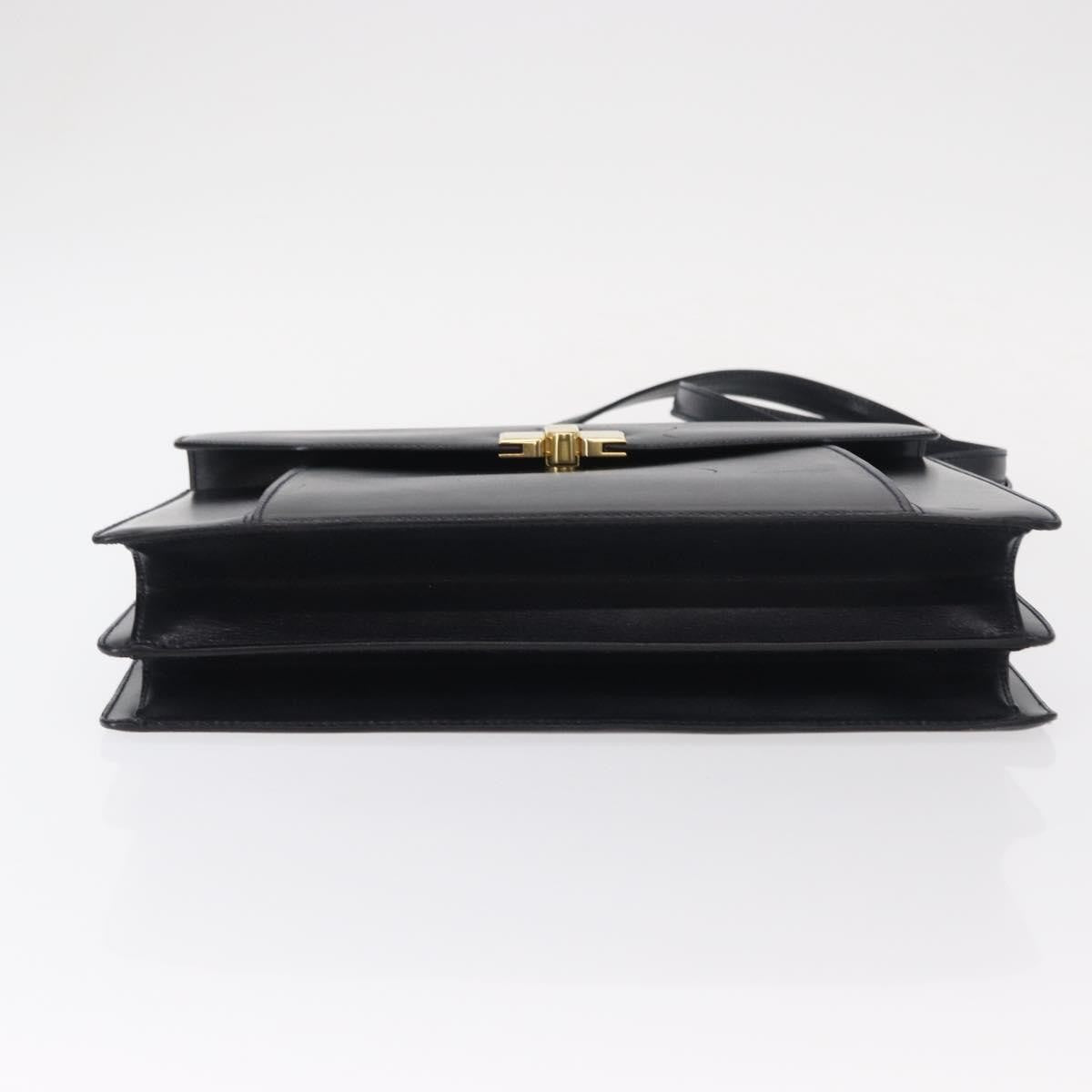 Bally Vintage Leather Navy Leather Handbag (Pre-Owned)