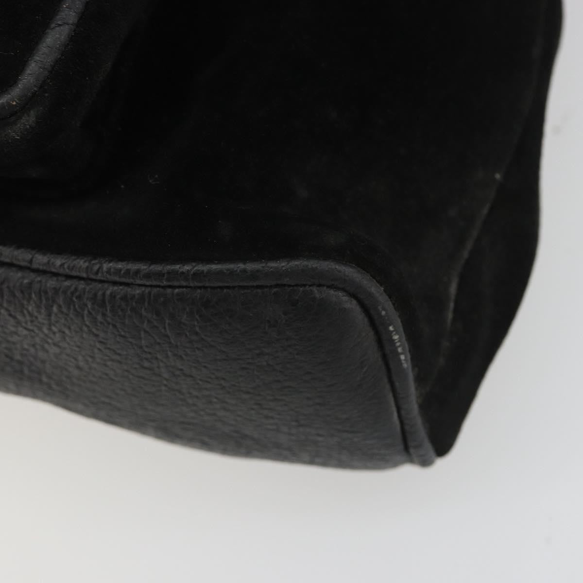 Gucci Gucci Bamboo Daim Black Suede Backpack Bag (Pre-Owned)