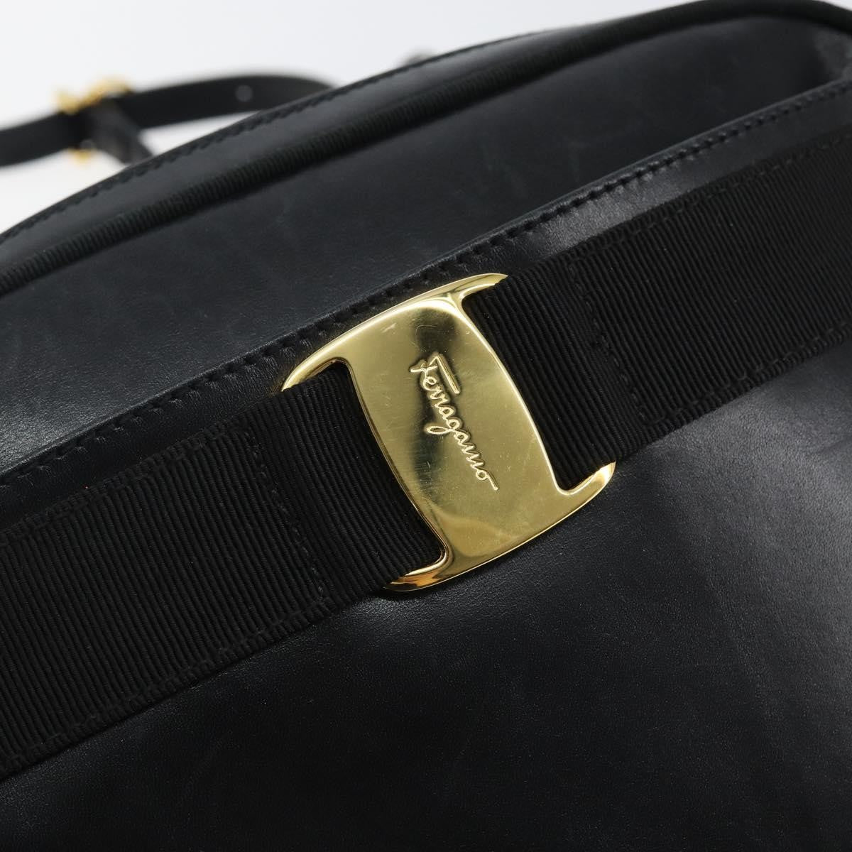 Salvatore Ferragamo Vala Leather Black Leather Shoulder Bag Bag (Pre-Owned)