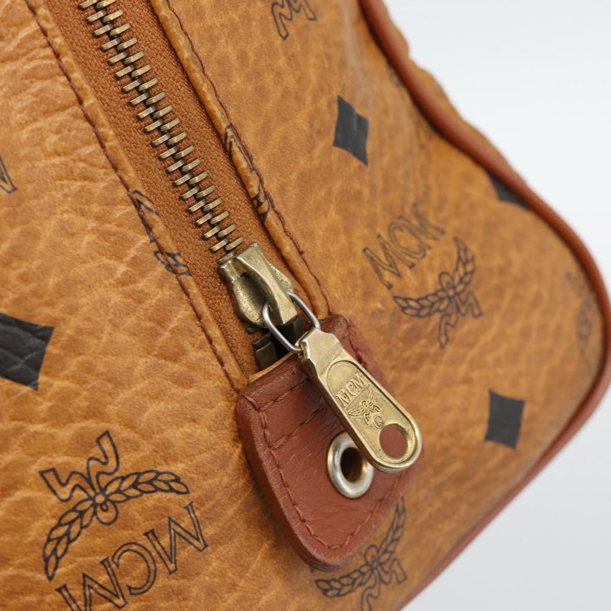 MCM Visetos Logogramme Leather Brown Leather Handbag (Pre-Owned)