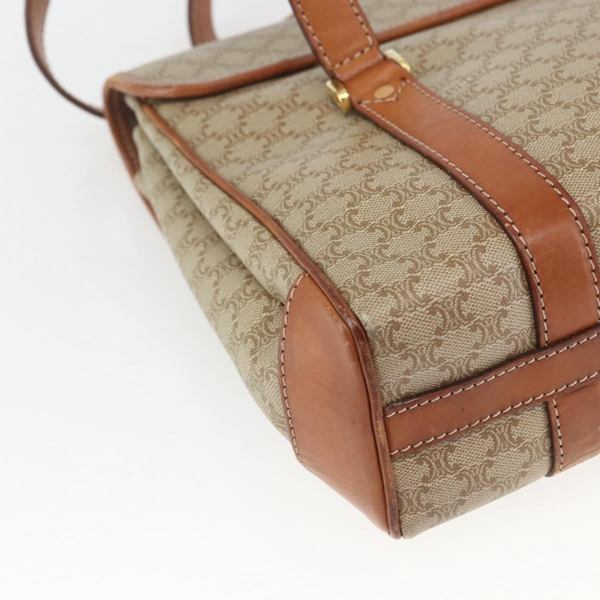 Celine Vintage Macadam Canvas And Leather Beige Canvas Handbag (Pre-Owned)
