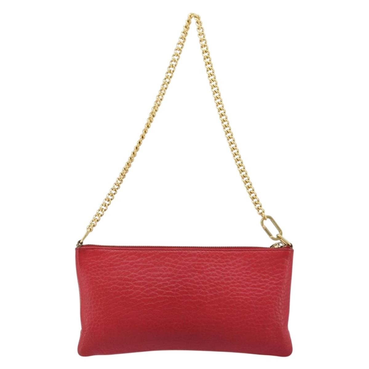 Chloe Envelope Wallet On Chain Leather Red Leather Shoulder Bag Bag (Pre-Owned)