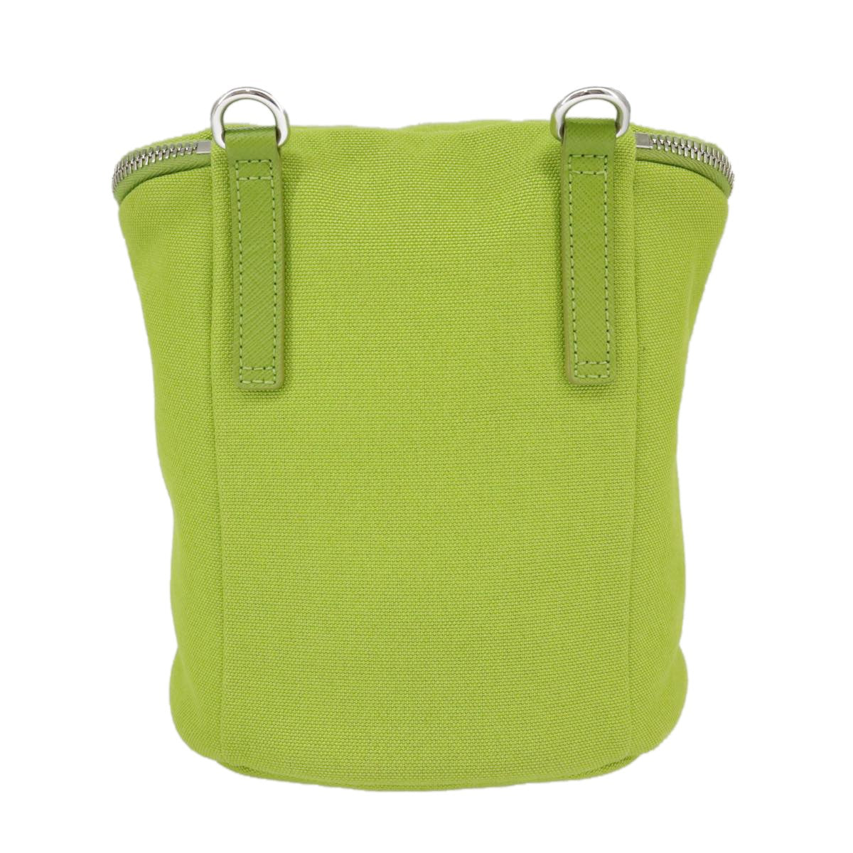 Prada Zipped Triangle Canvas Green Canvas Crossbody Bag Bag (Pre-Owned)