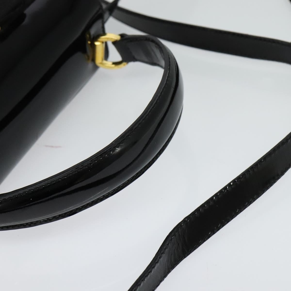 Salvatore Ferragamo Vintage Vara Bow Top Handle Leather Black Patent_Leather Handbag (Pre-Owned)