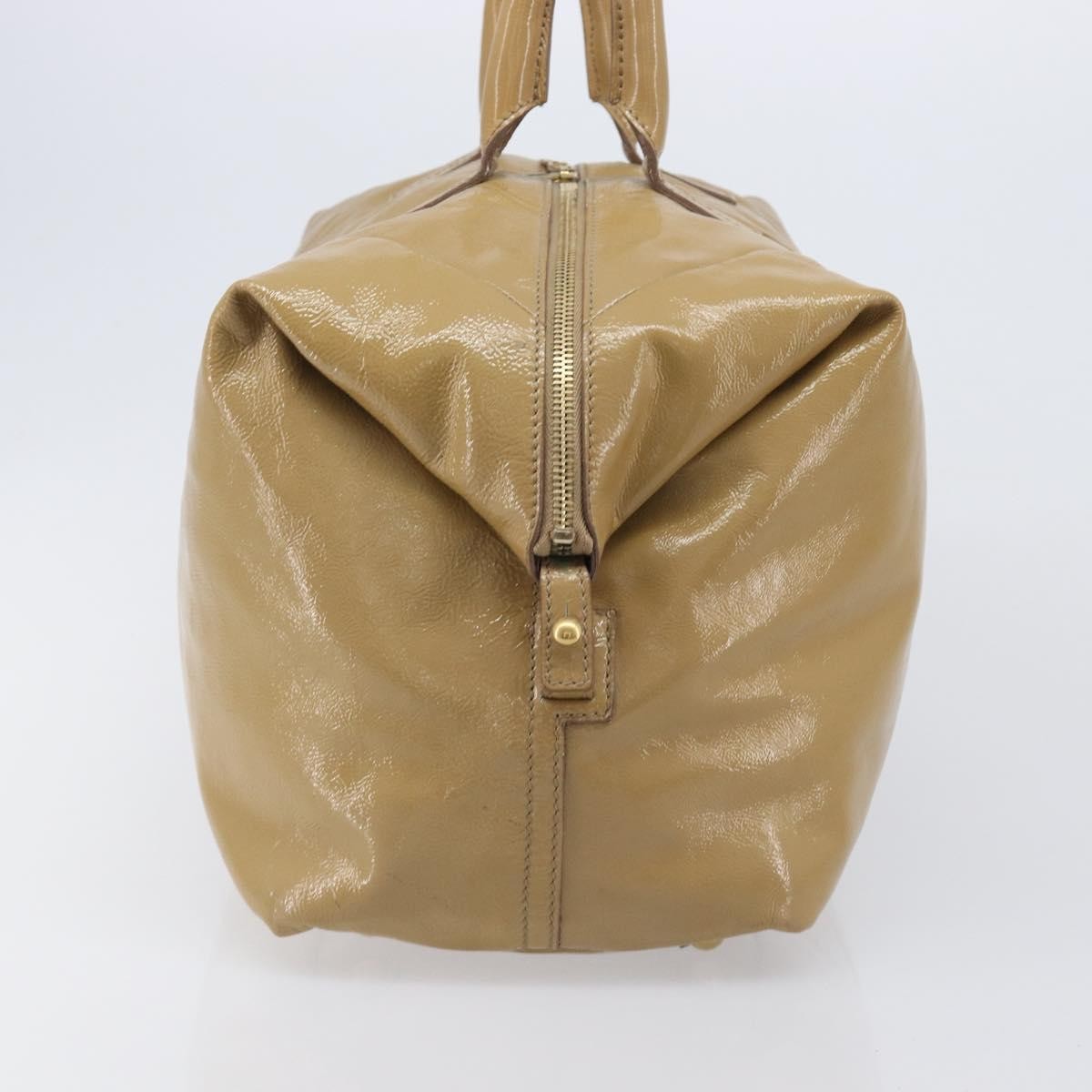 Saint Laurent Easy Y Satchel Patent Beige Patent_Leather Handbag (Pre-Owned)