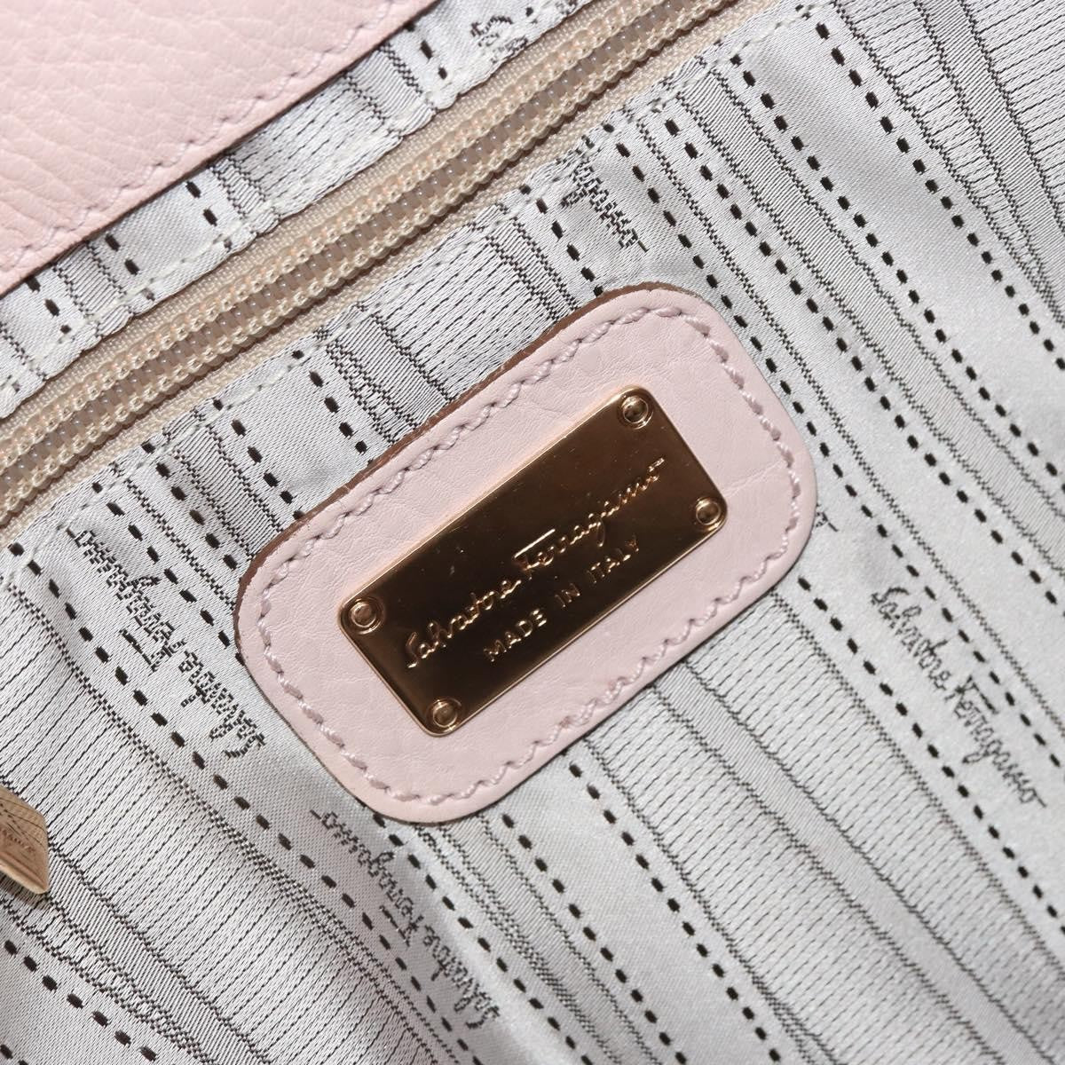 Salvatore Ferragamo Gancini Leather Pink Leather Tote Bag Bag (Pre-Owned)
