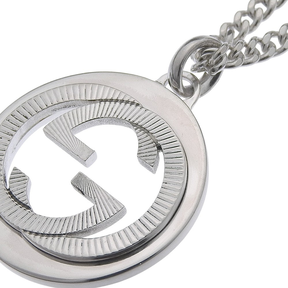 Gucci Engraved Interlocking G Chain Link Pendant Sterling Silver Silver Silver Necklace Jewelry (Pre-Owned)