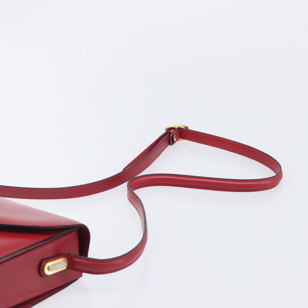 Bally Vintage Leather Red Leather Shoulder Bag Bag (Pre-Owned)